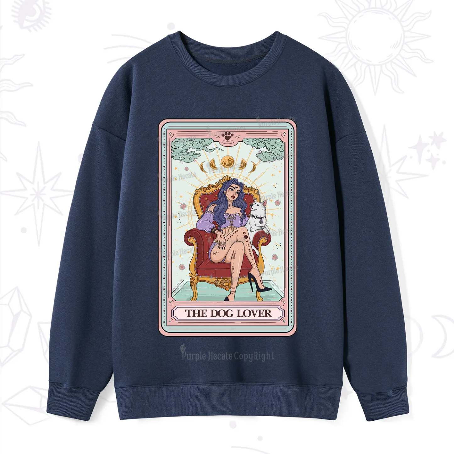 Purplehecate The Dog Lover Tarot Sweatshirt