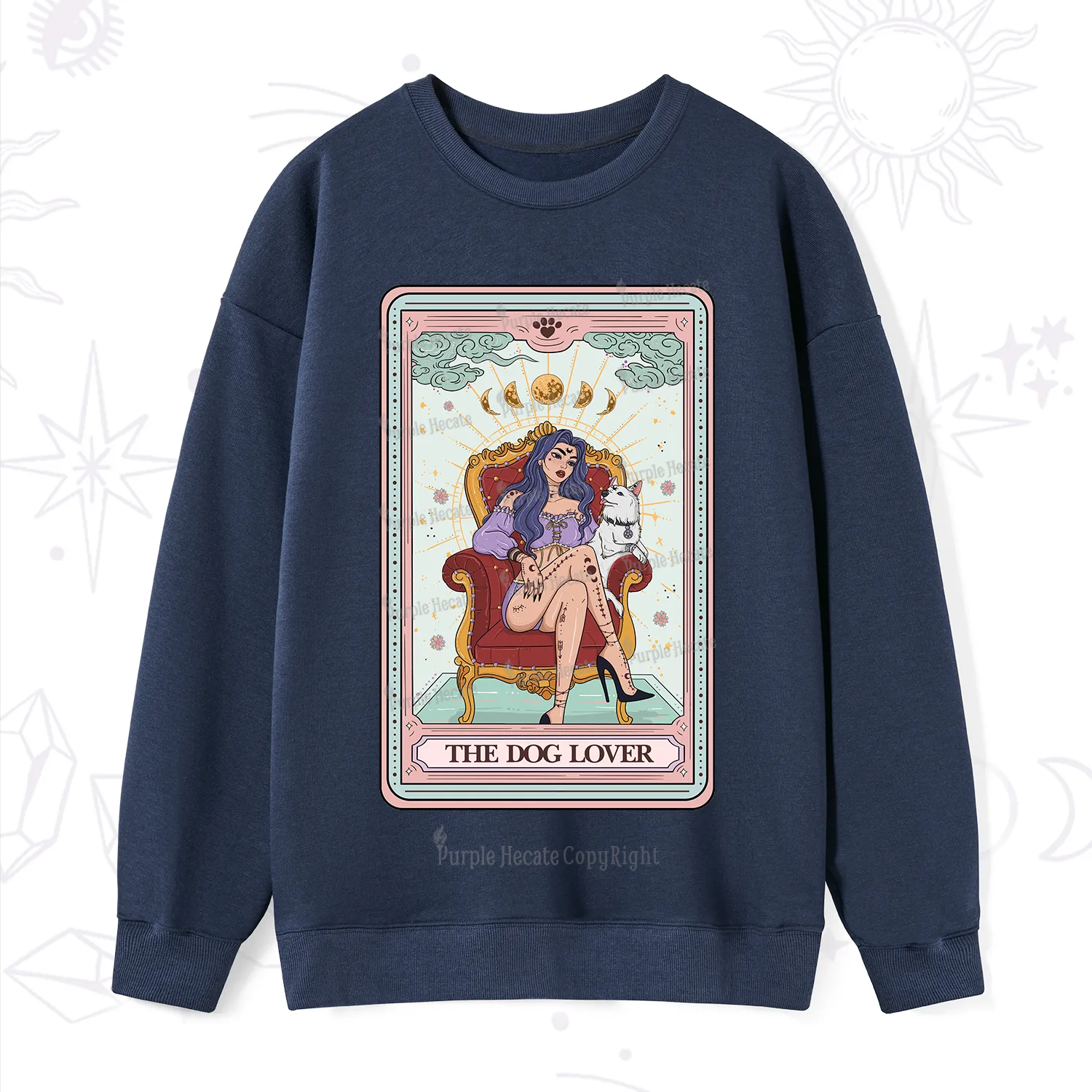 Purplehecate The Dog Lover Tarot Sweatshirt