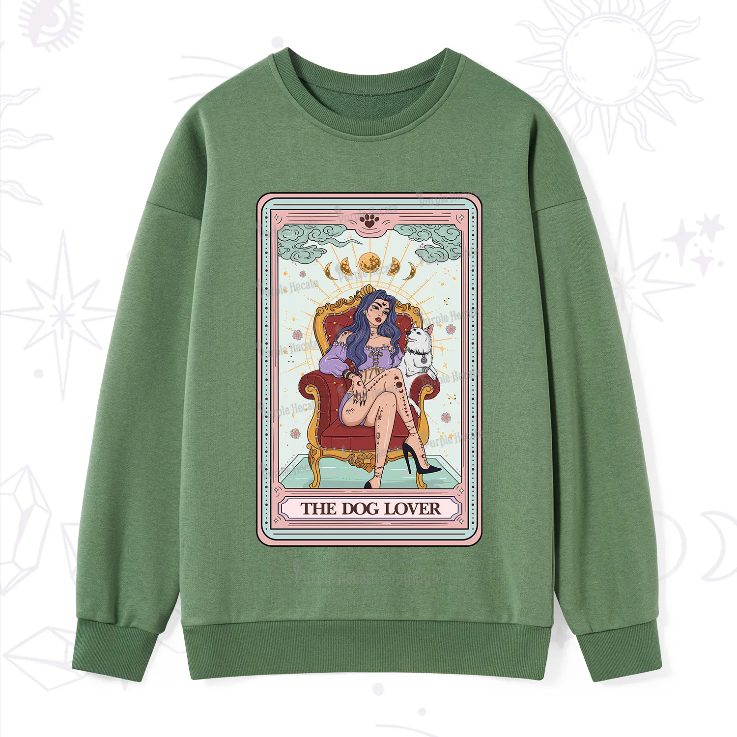 Purplehecate The Dog Lover Tarot Sweatshirt