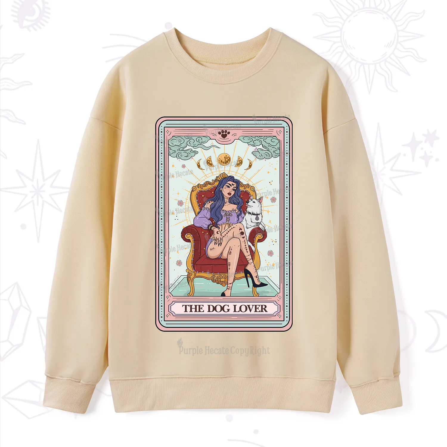 Purplehecate The Dog Lover Tarot Sweatshirt