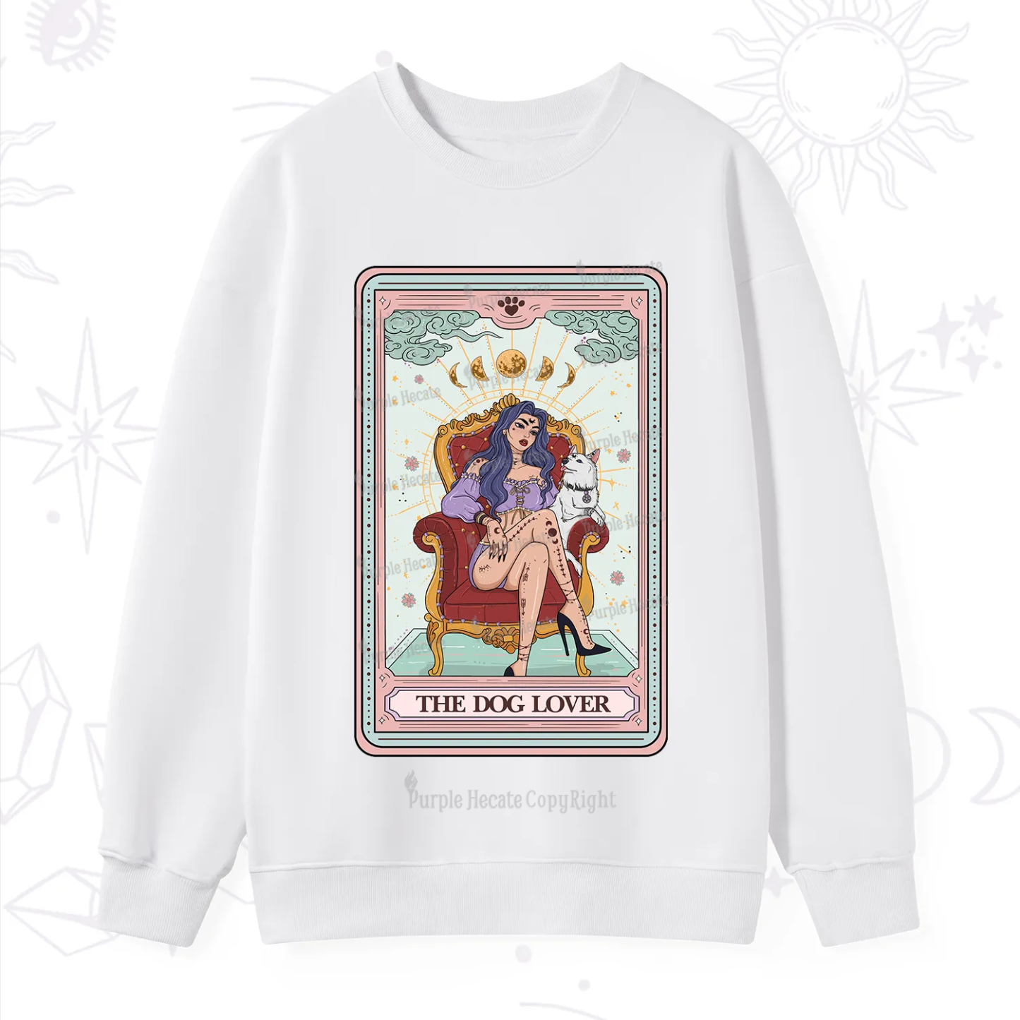 Purplehecate The Dog Lover Tarot Sweatshirt