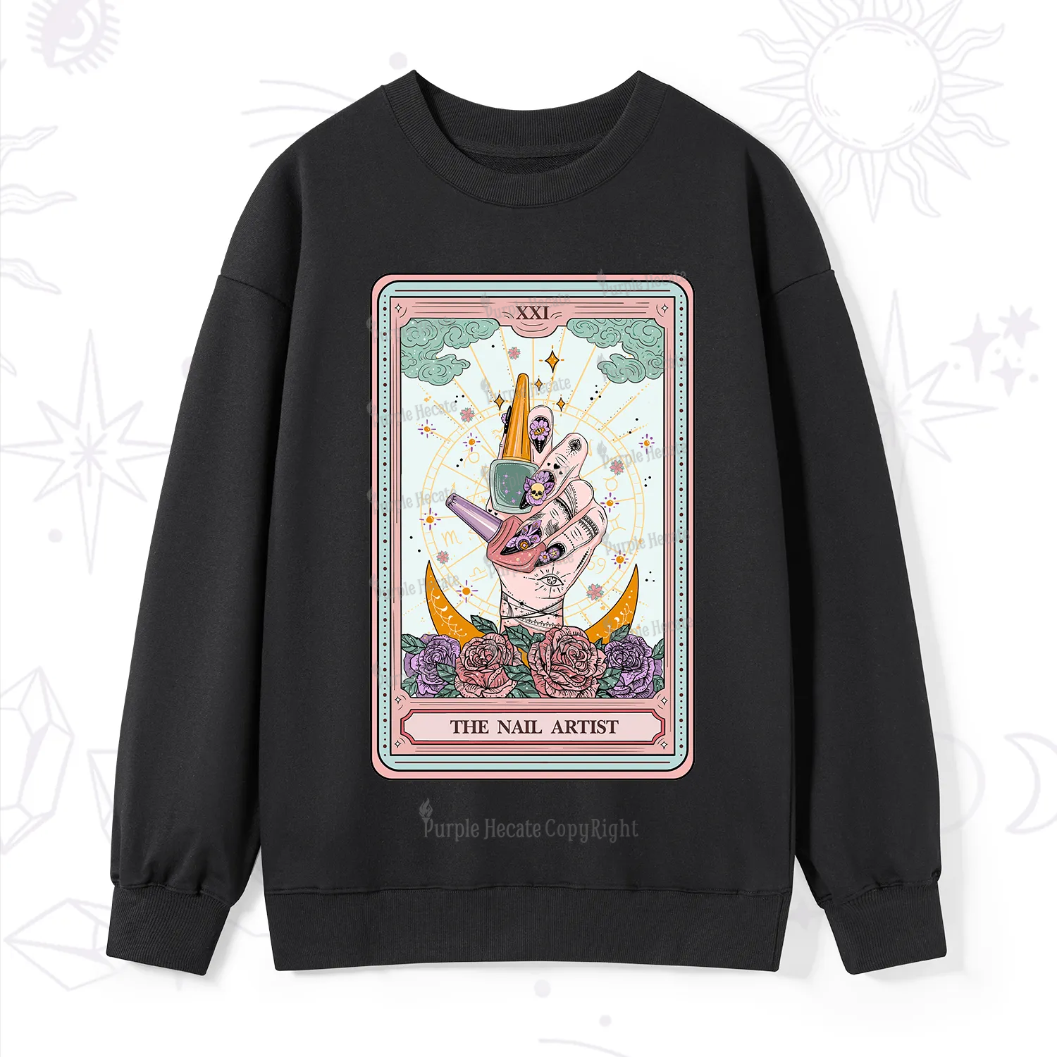 Purplehecate The Badass Nail Artist Tarot Sweatshirt