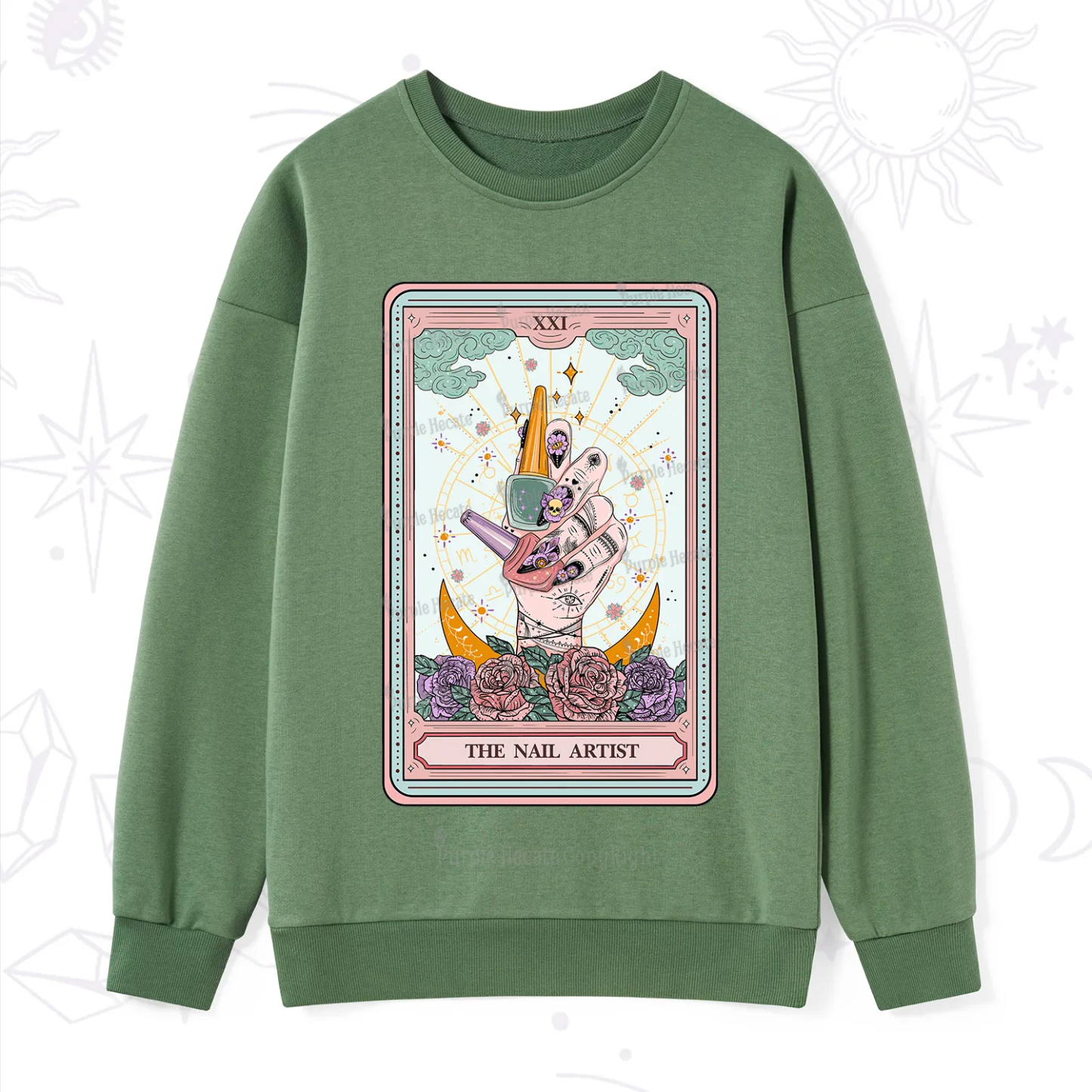 Purplehecate The Badass Nail Artist Tarot Sweatshirt