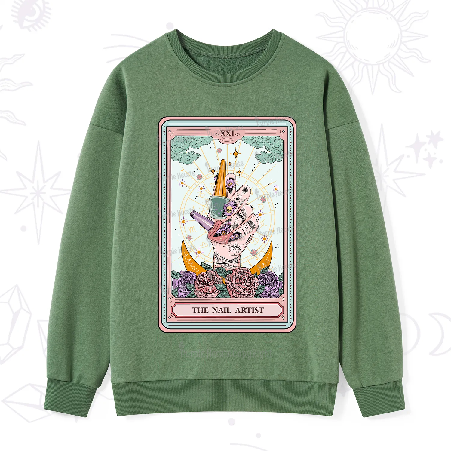Purplehecate The Badass Nail Artist Tarot Sweatshirt