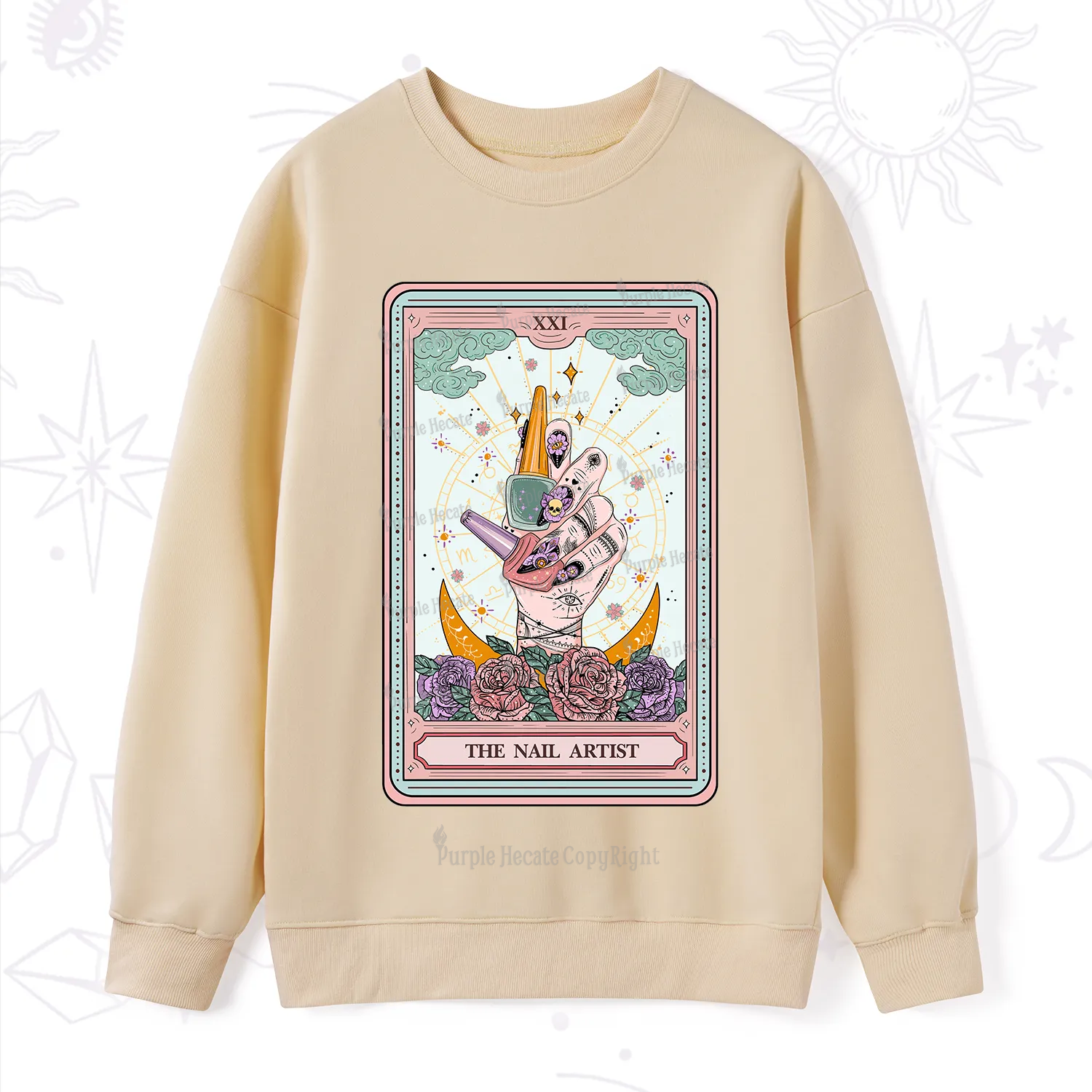Purplehecate The Badass Nail Artist Tarot Sweatshirt