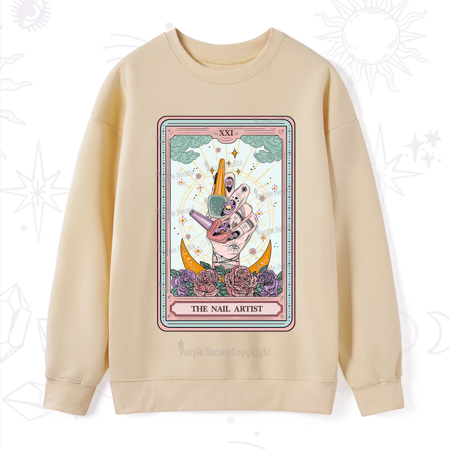 Purplehecate The Badass Nail Artist Tarot Sweatshirt