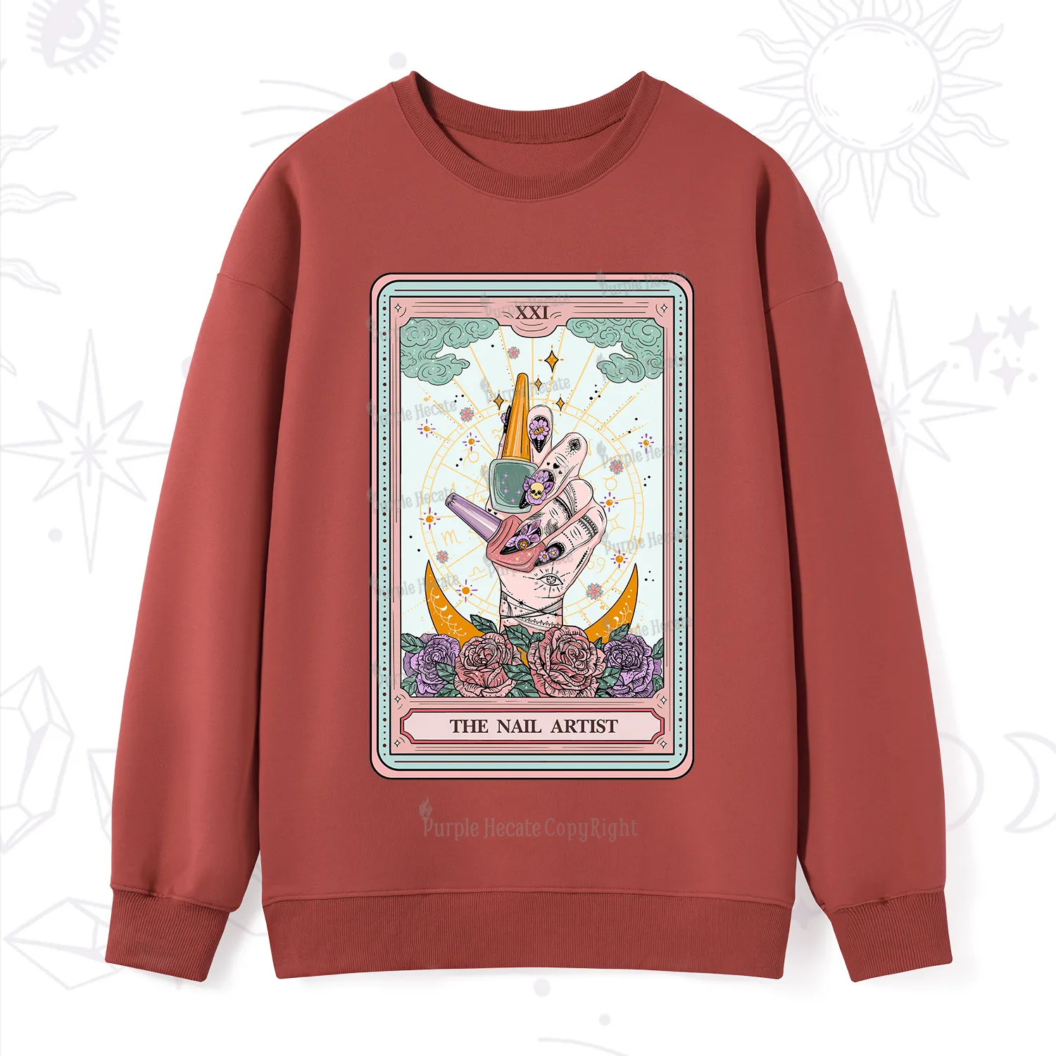 Purplehecate The Badass Nail Artist Tarot Sweatshirt