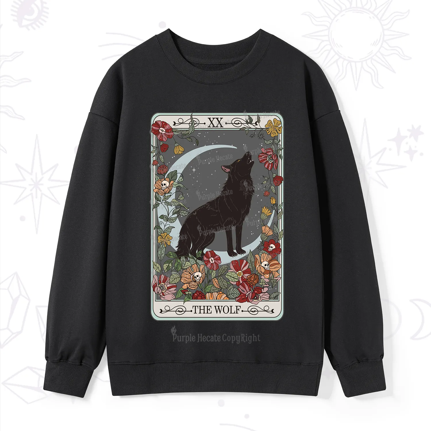 Purplehecate The Wolf Tarot Sweatshirt