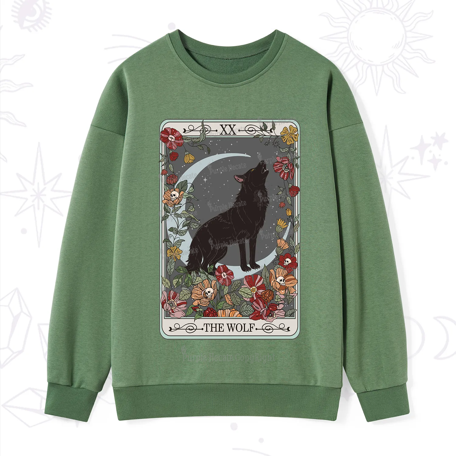Purplehecate The Wolf Tarot Sweatshirt