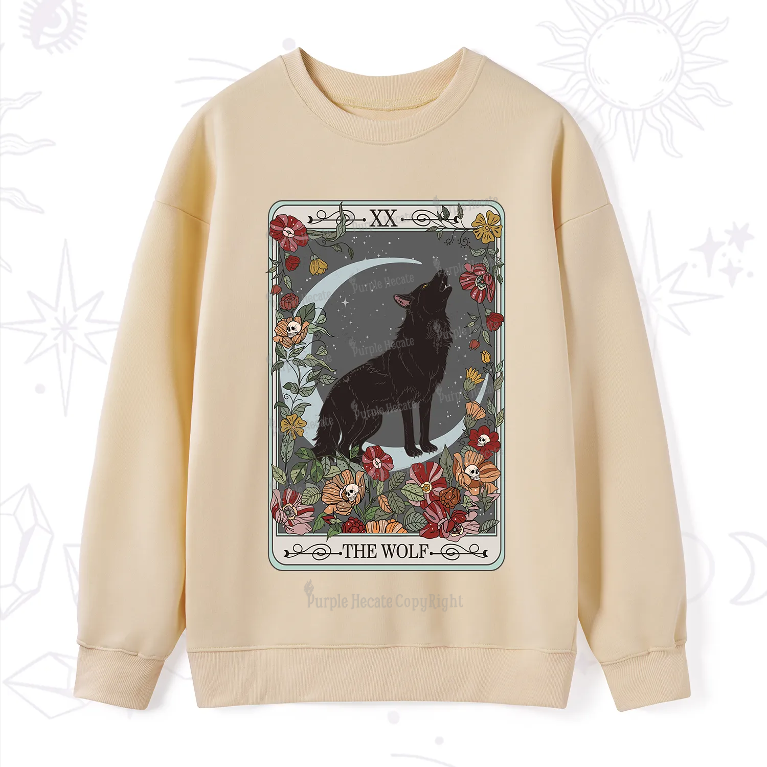 Purplehecate The Wolf Tarot Sweatshirt