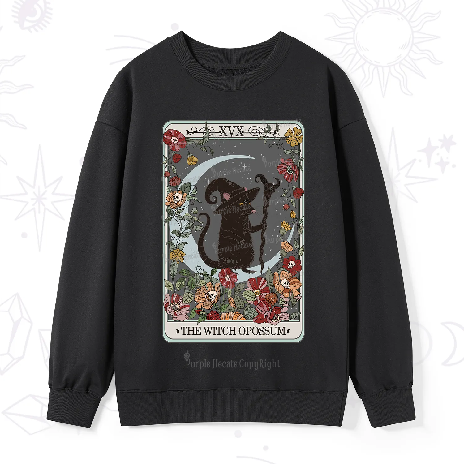 Purplehecate The Witch Opossum Tarot Sweatshirt