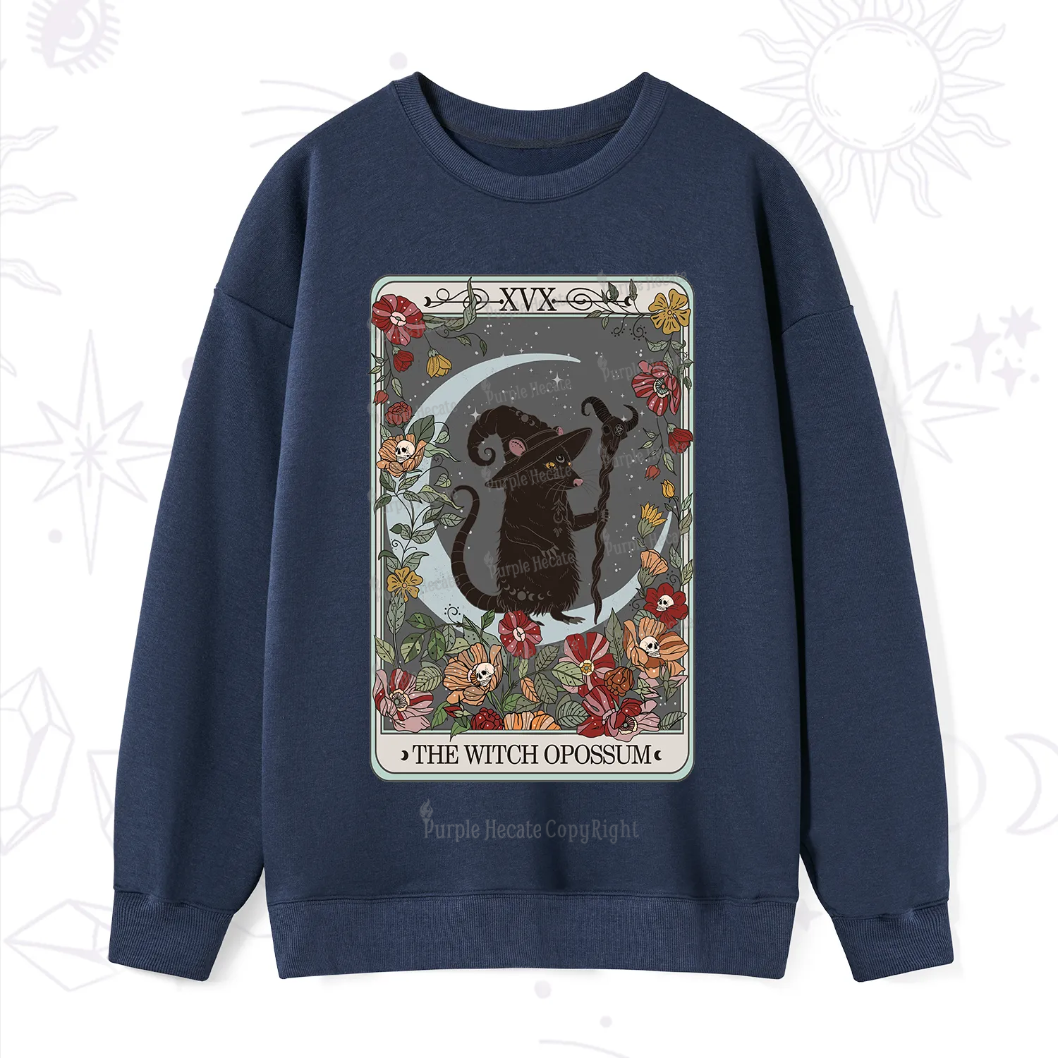 Purplehecate The Witch Opossum Tarot Sweatshirt