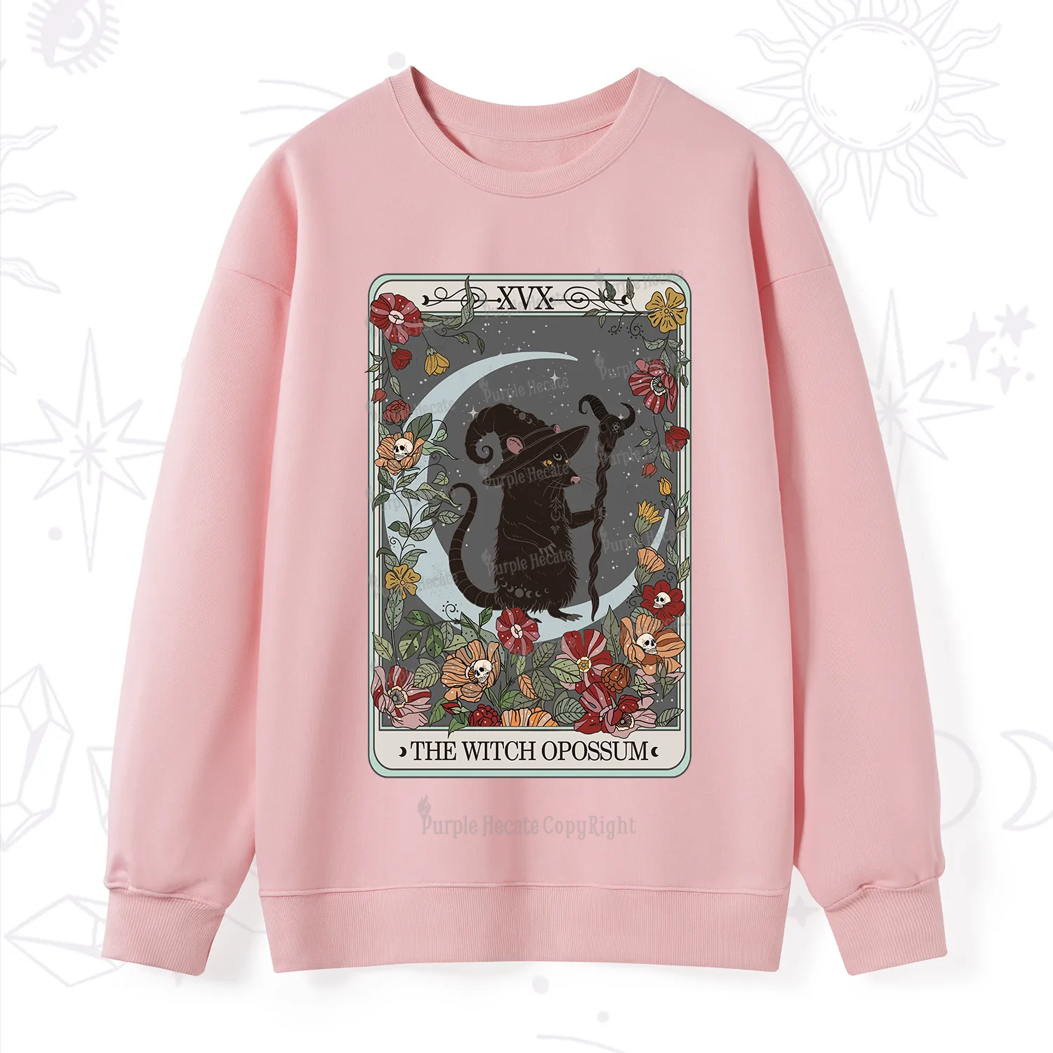 Purplehecate The Witch Opossum Tarot Sweatshirt