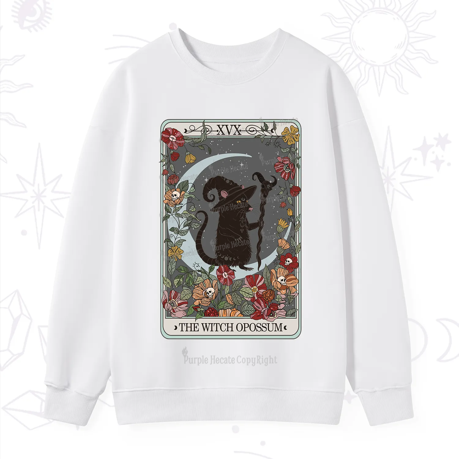 Purplehecate The Witch Opossum Tarot Sweatshirt