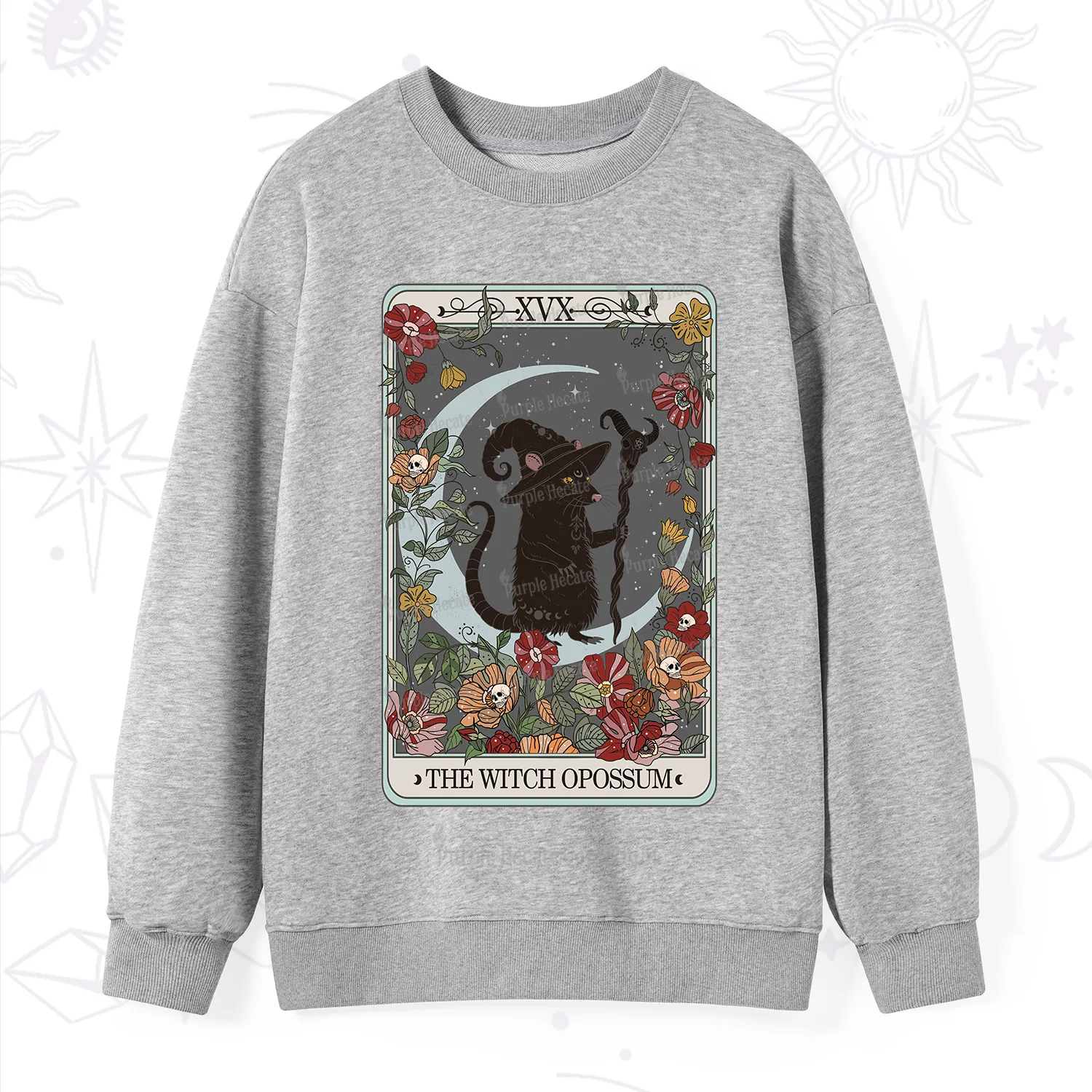 Purplehecate The Witch Opossum Tarot Sweatshirt