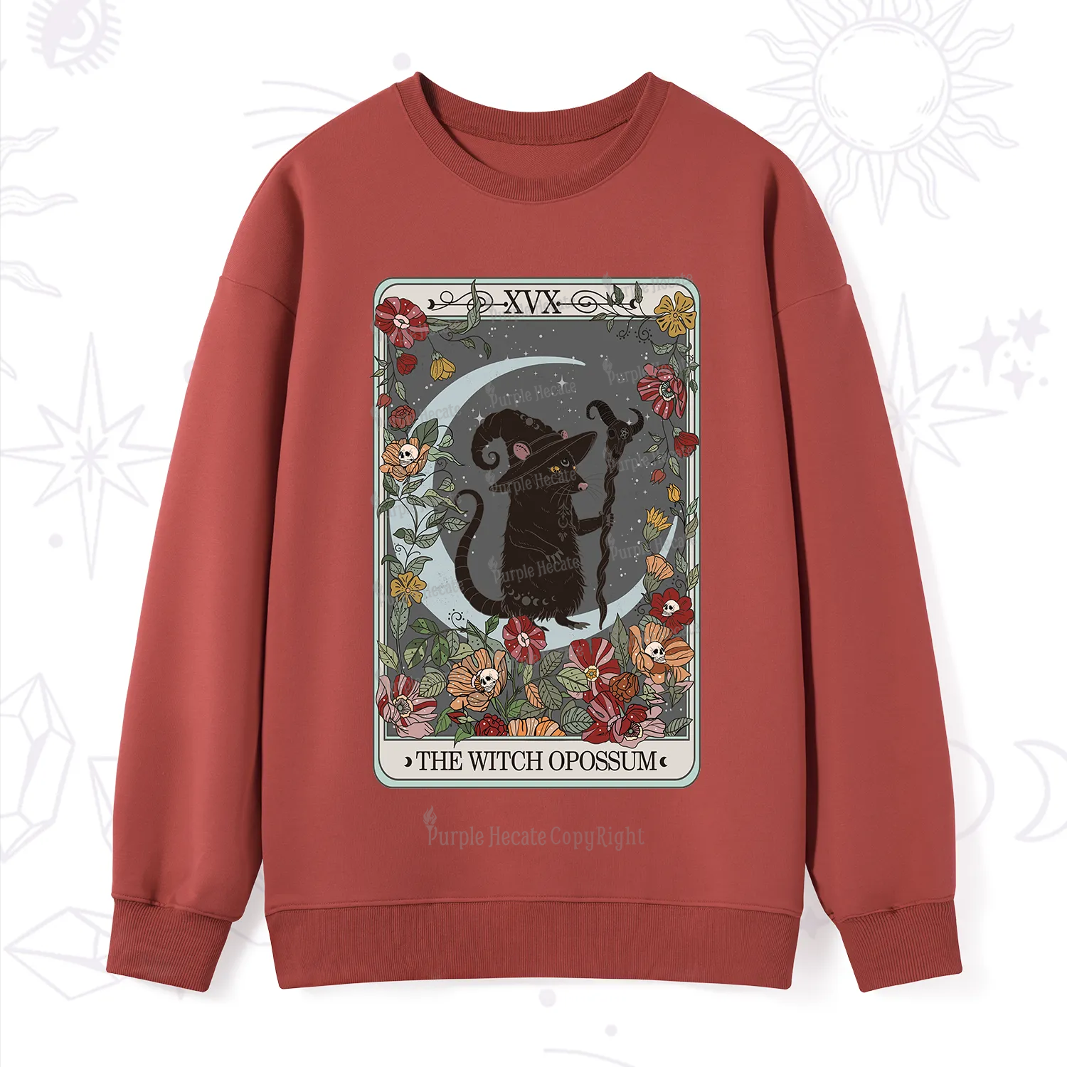 Purplehecate The Witch Opossum Tarot Sweatshirt