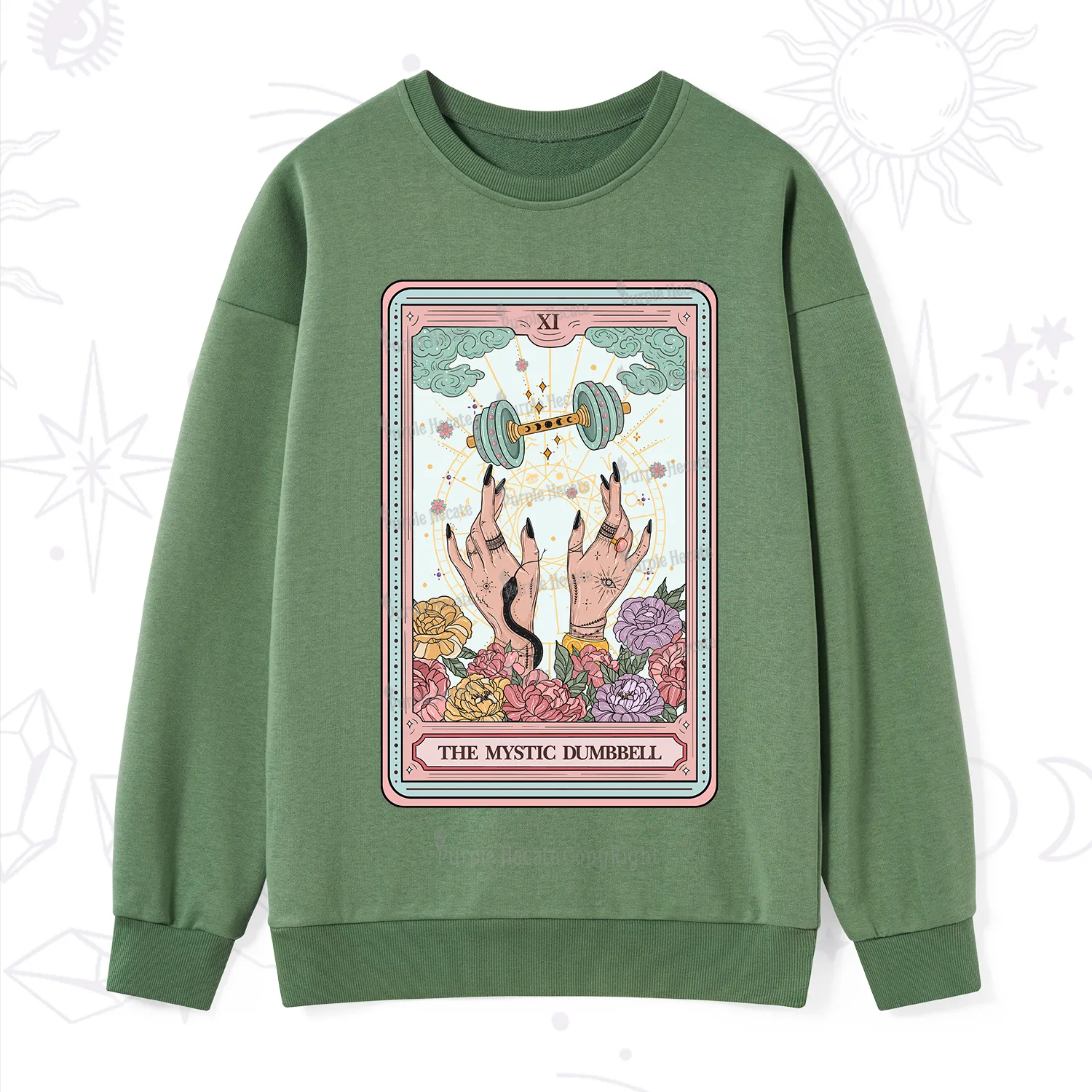 Purplehecate The Mystic Dumbbell Tarot Sweatshirt