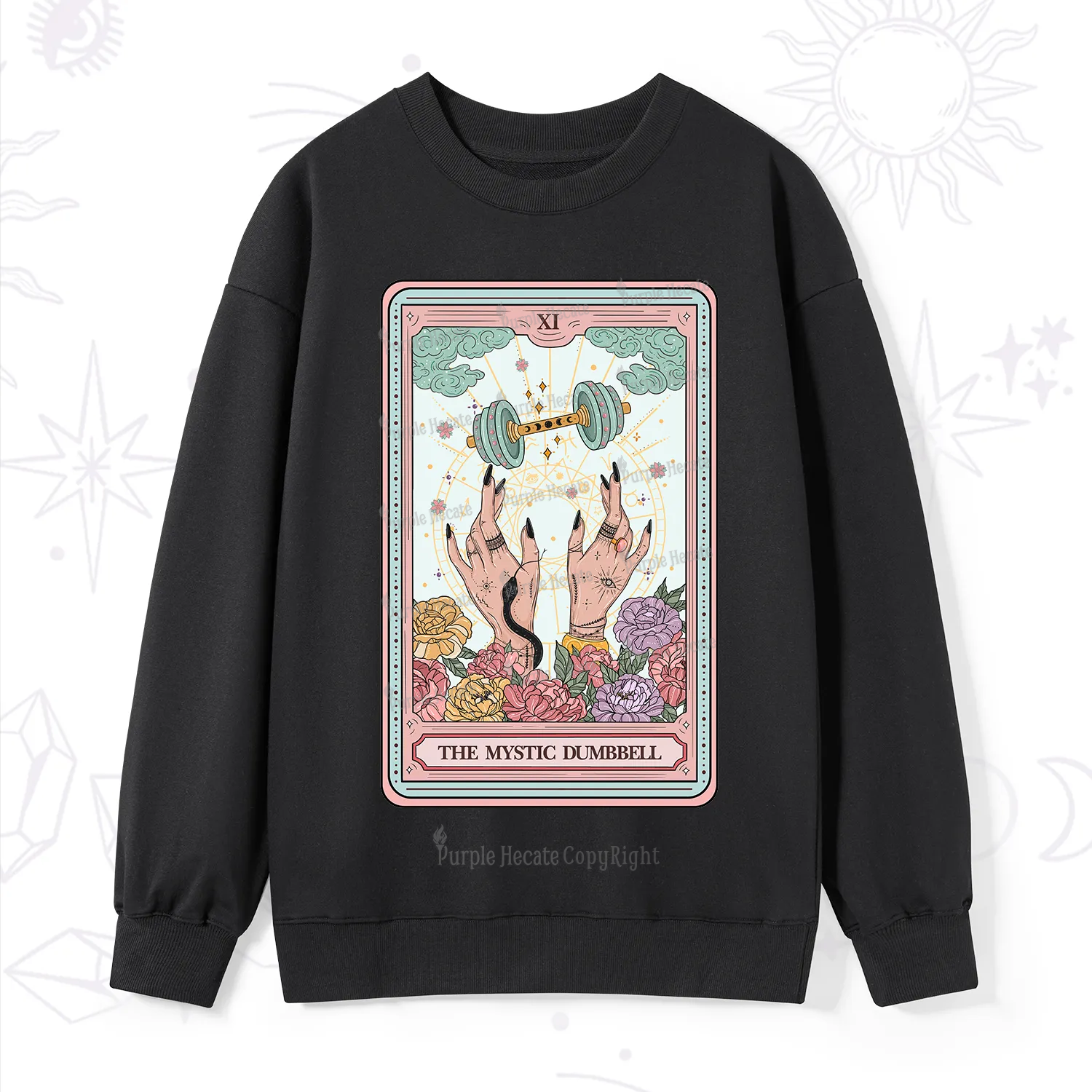 Purplehecate The Mystic Dumbbell Tarot Sweatshirt