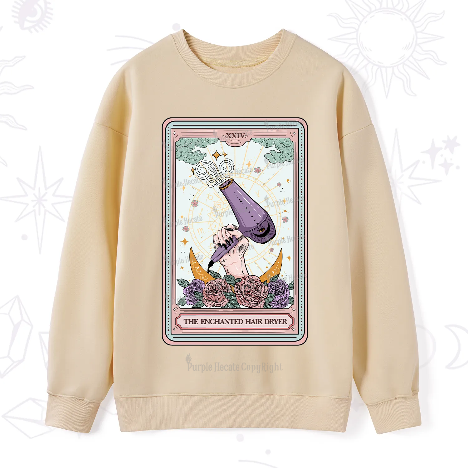 Purplehecate The Enchanted Hair Dryer Tarot Sweatshirt