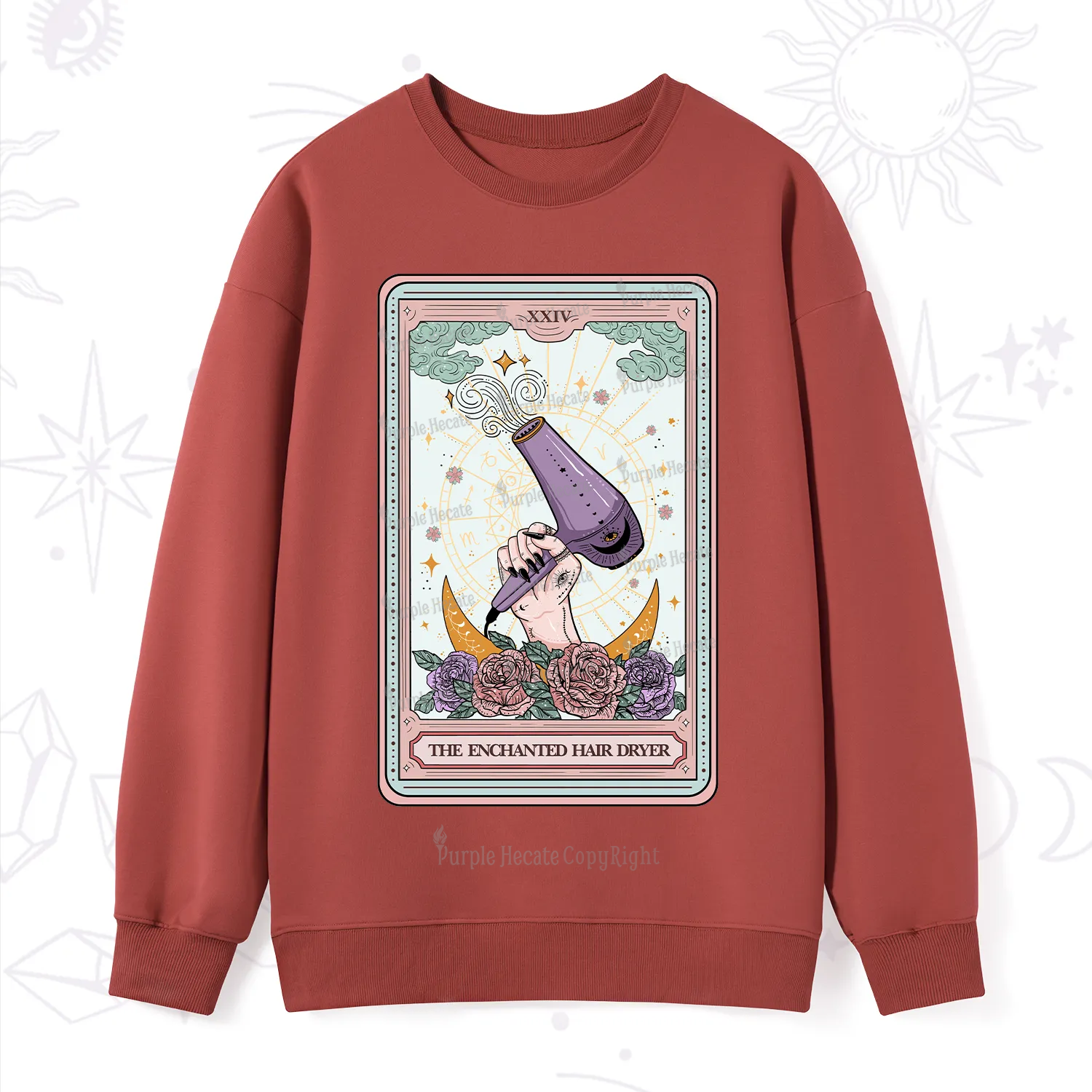 Purplehecate The Enchanted Hair Dryer Tarot Sweatshirt