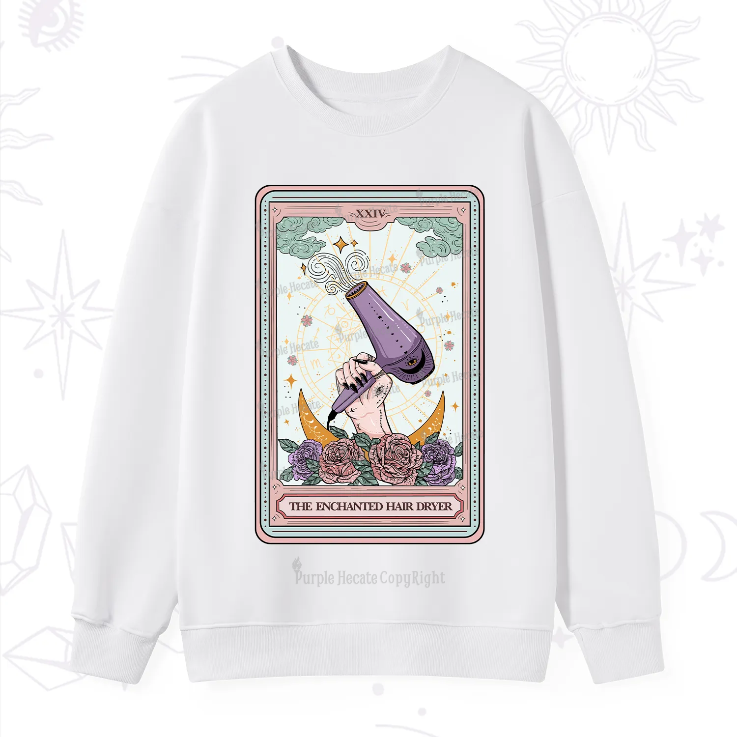 Purplehecate The Enchanted Hair Dryer Tarot Sweatshirt