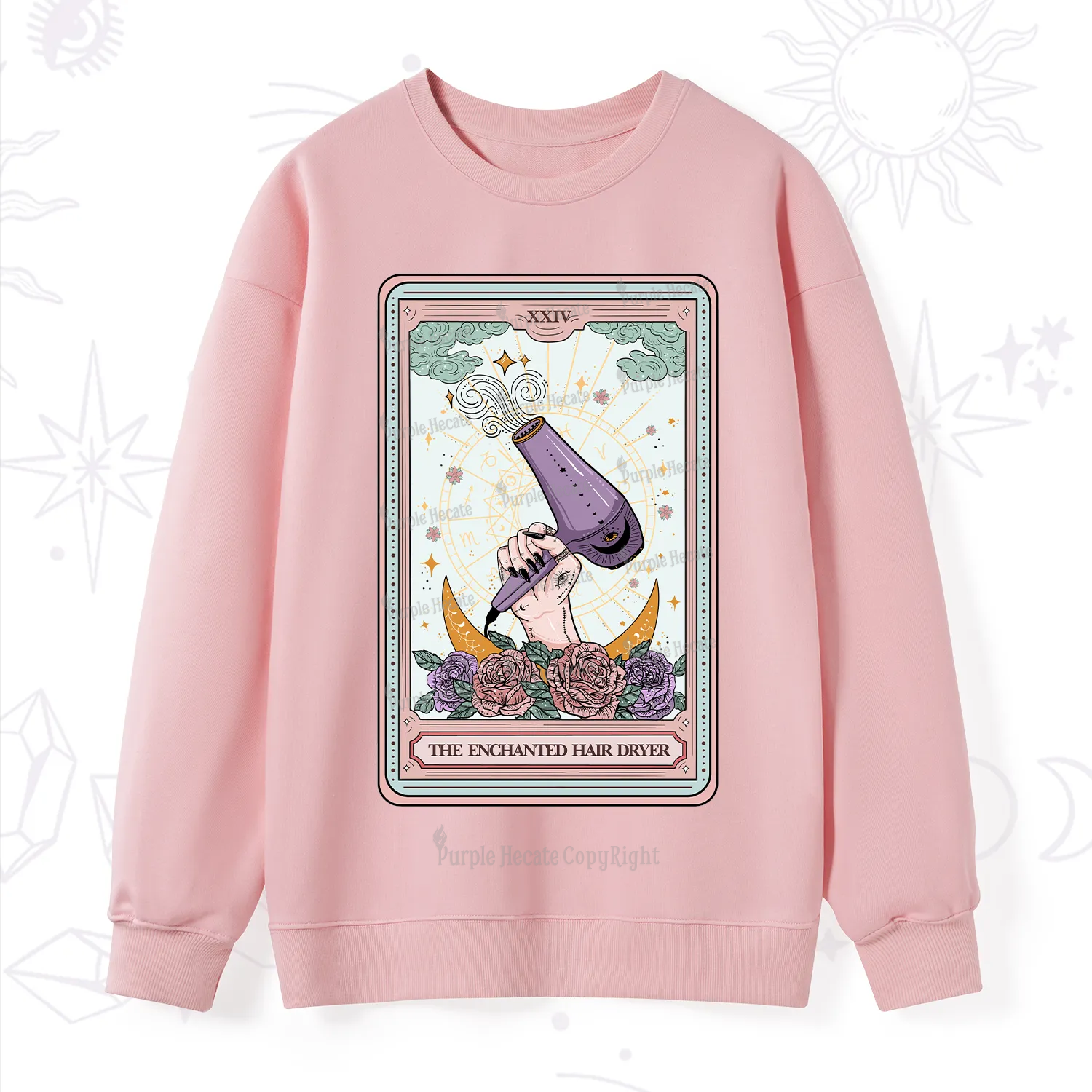 Purplehecate The Enchanted Hair Dryer Tarot Sweatshirt