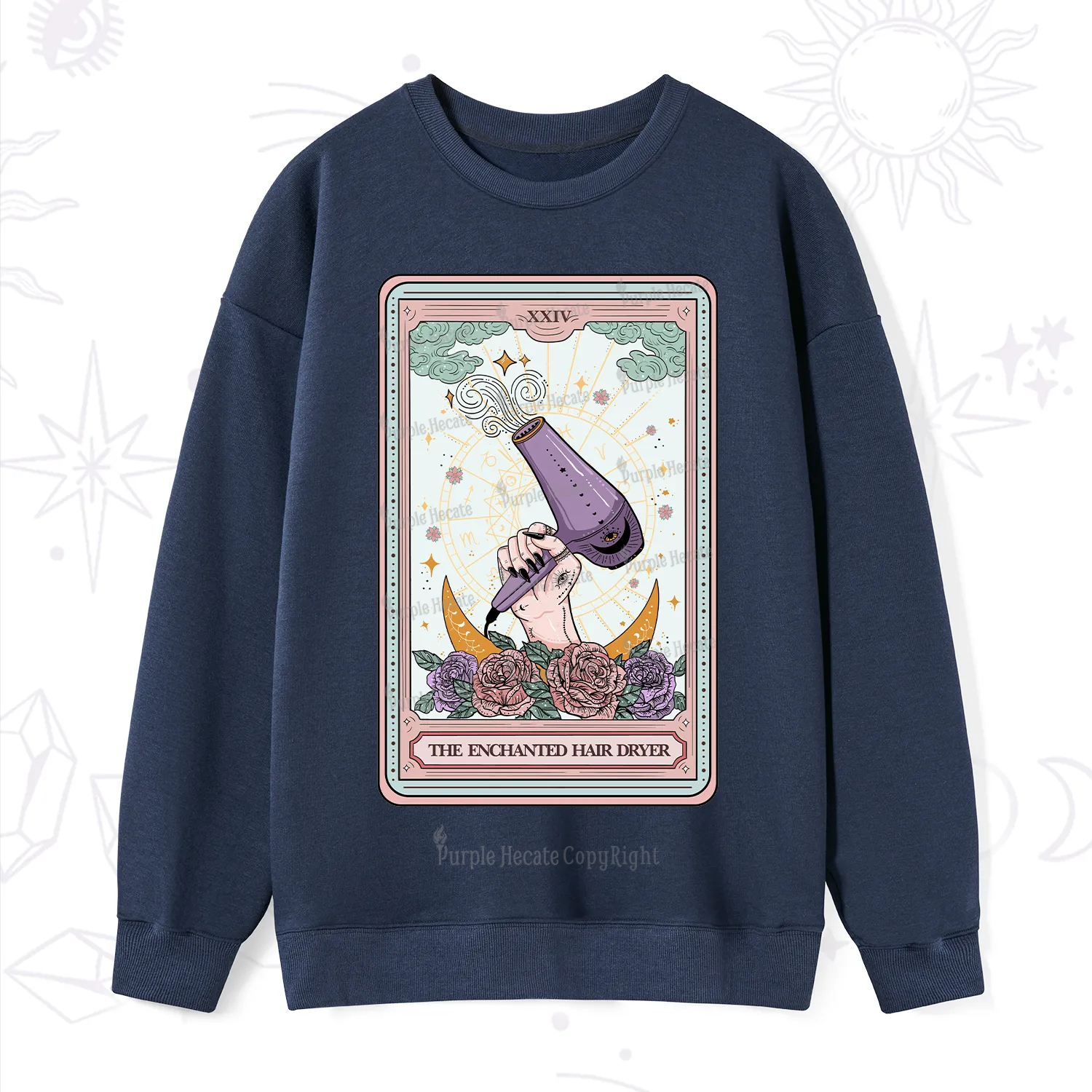 Purplehecate The Enchanted Hair Dryer Tarot Sweatshirt