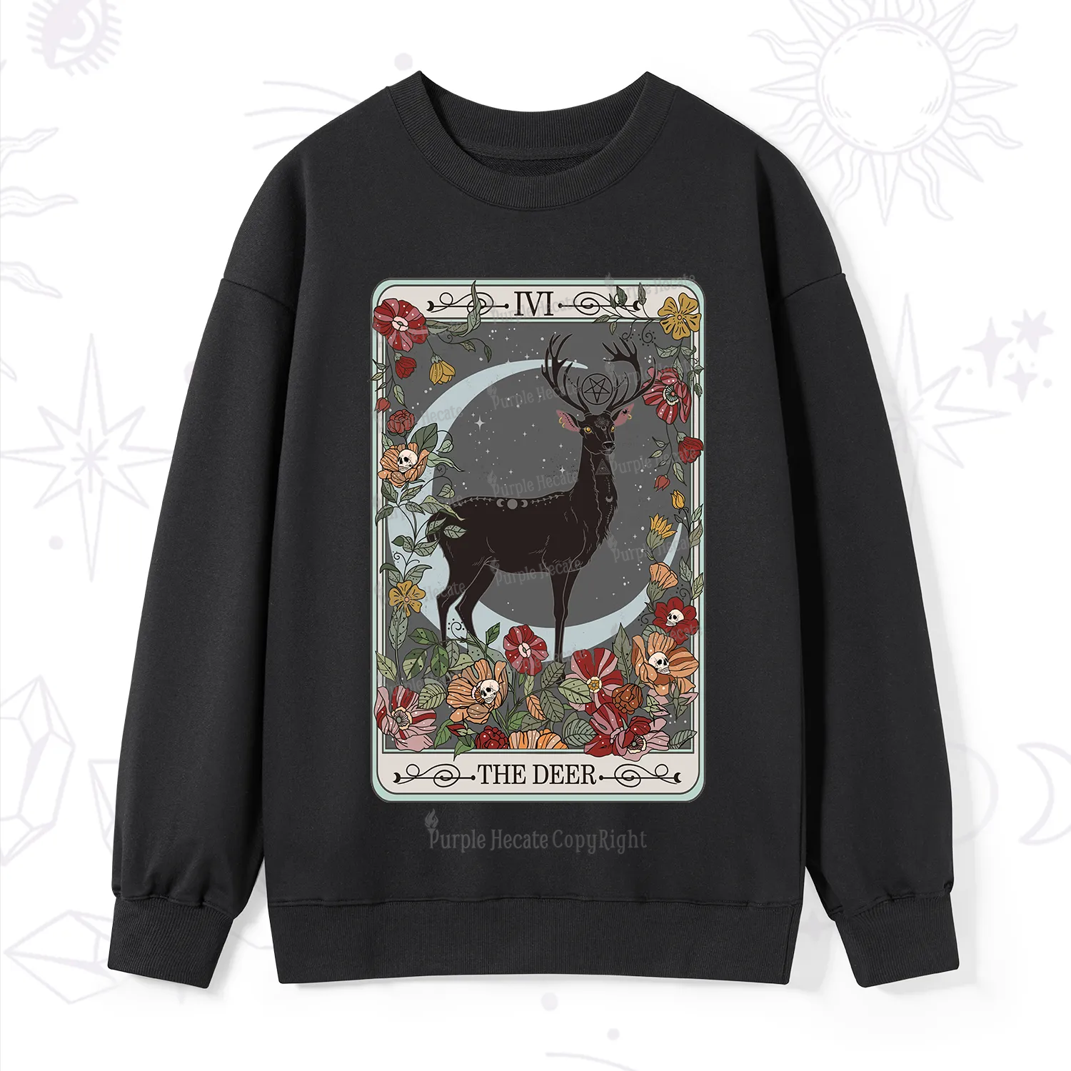 Purplehecate The Deer Tarot Sweatshirt