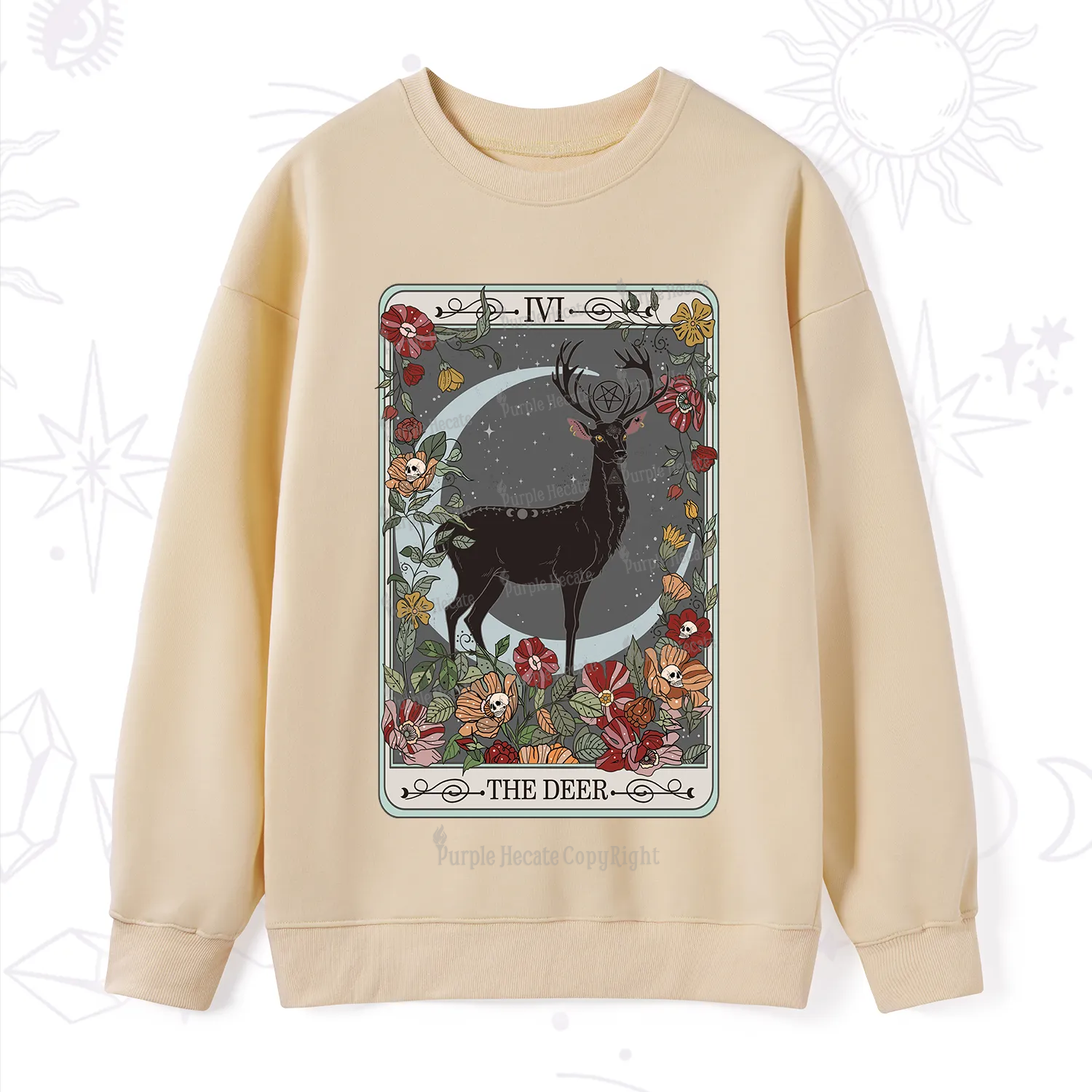 Purplehecate The Deer Tarot Sweatshirt