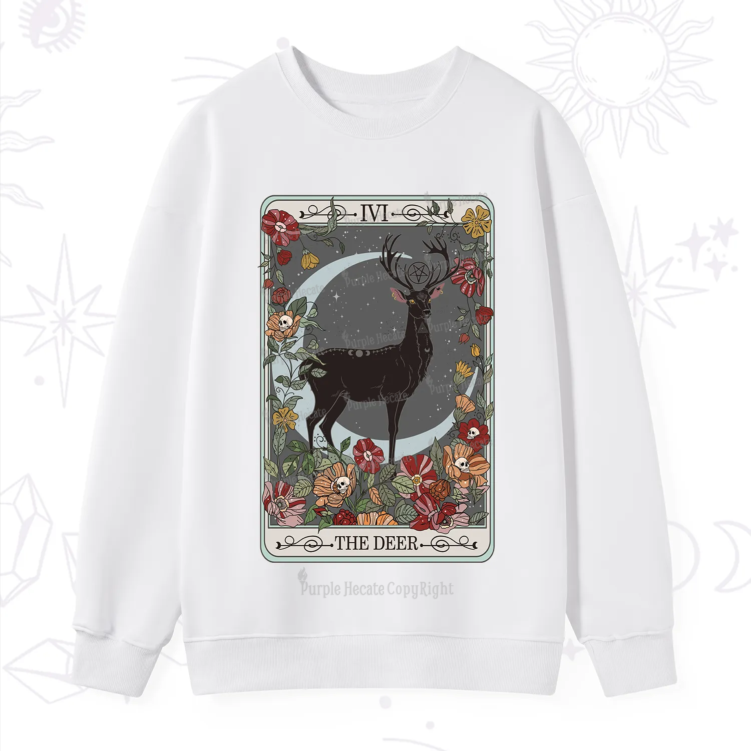 Purplehecate The Deer Tarot Sweatshirt