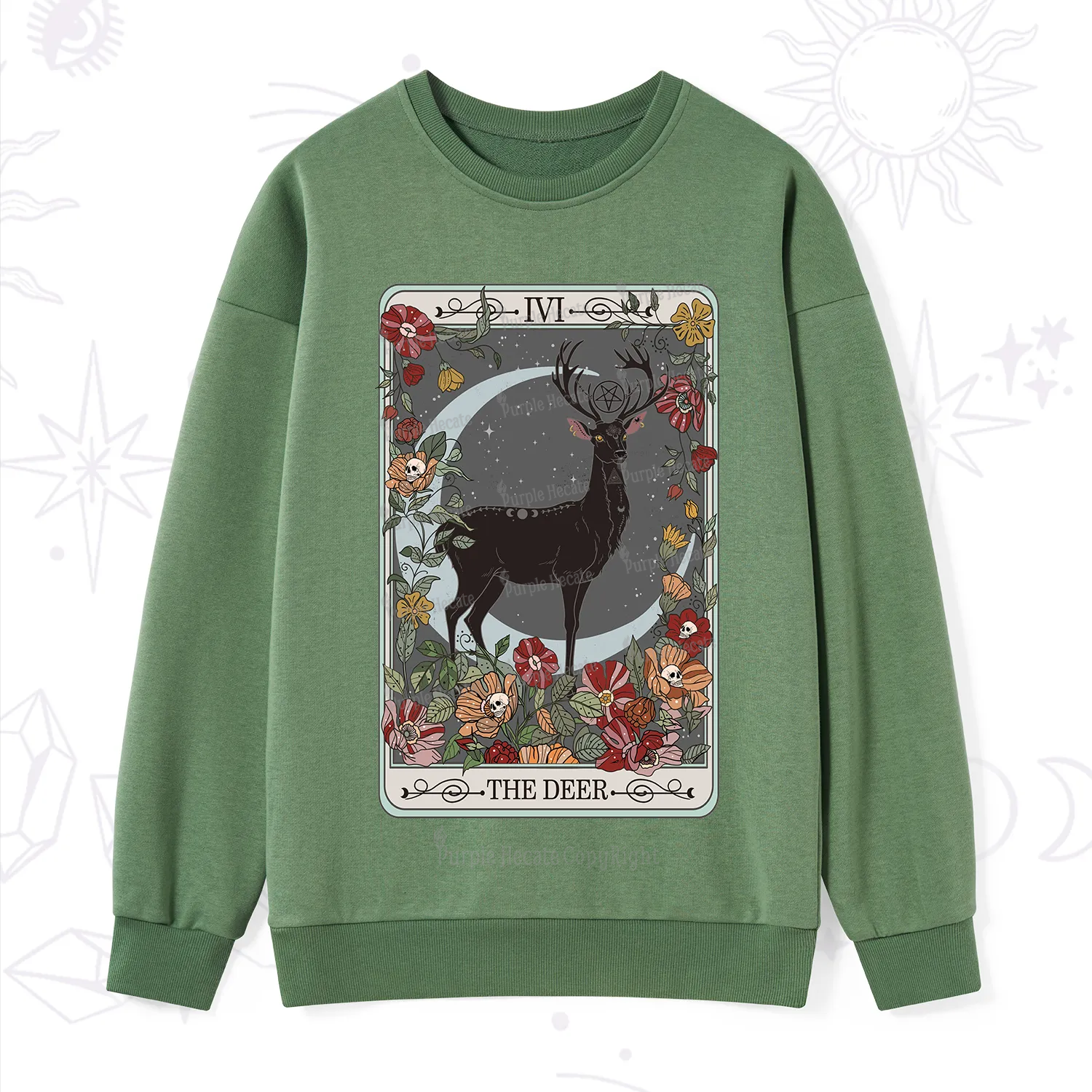 Purplehecate The Deer Tarot Sweatshirt