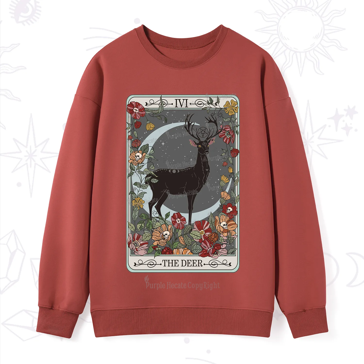 Purplehecate The Deer Tarot Sweatshirt