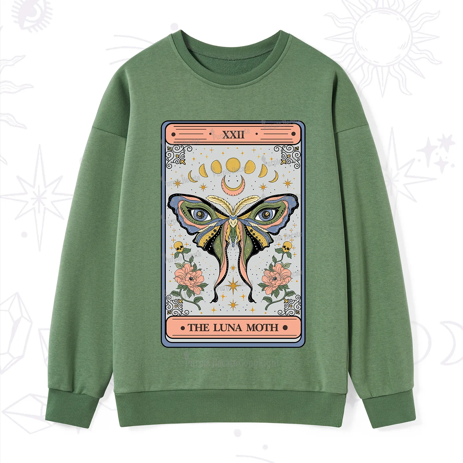 Purplehecate The Luna Moth Tarot Sweatshirt