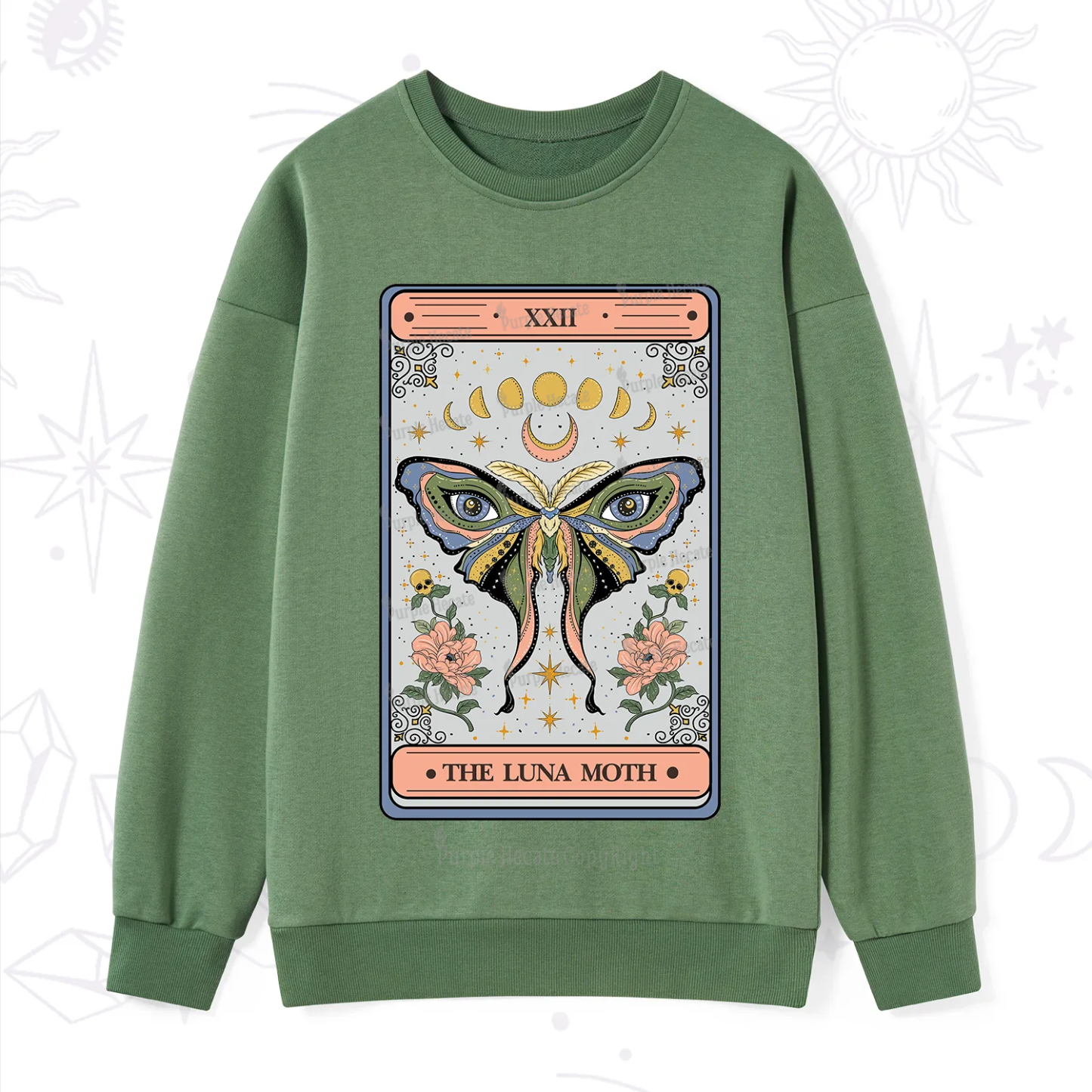 Purplehecate The Luna Moth Tarot Sweatshirt