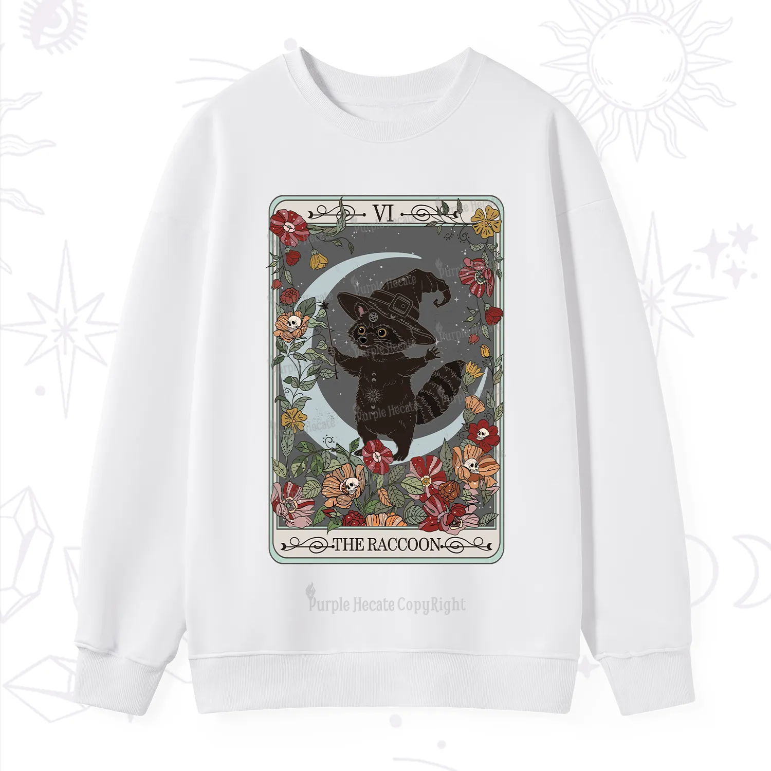 Purplehecate The Raccoon Tarot Sweatshirt