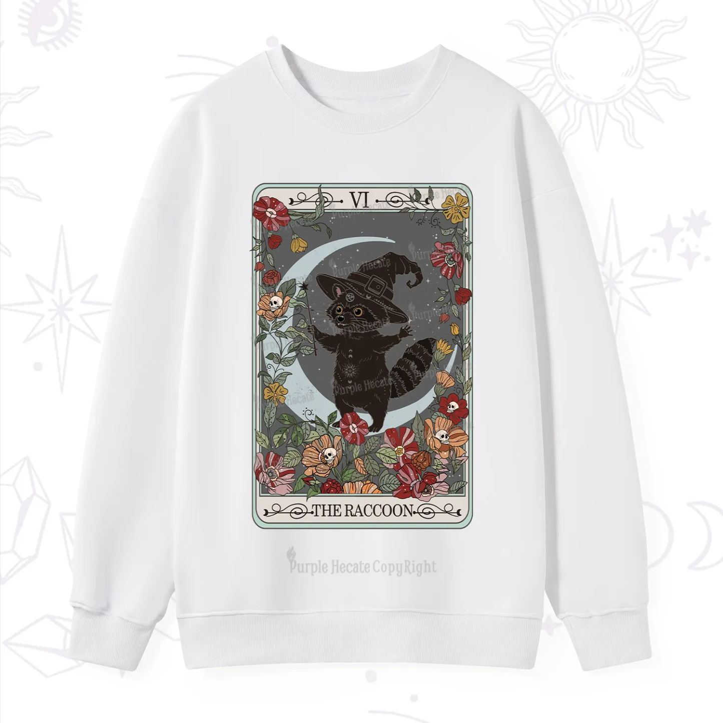 Purplehecate The Raccoon Tarot Sweatshirt
