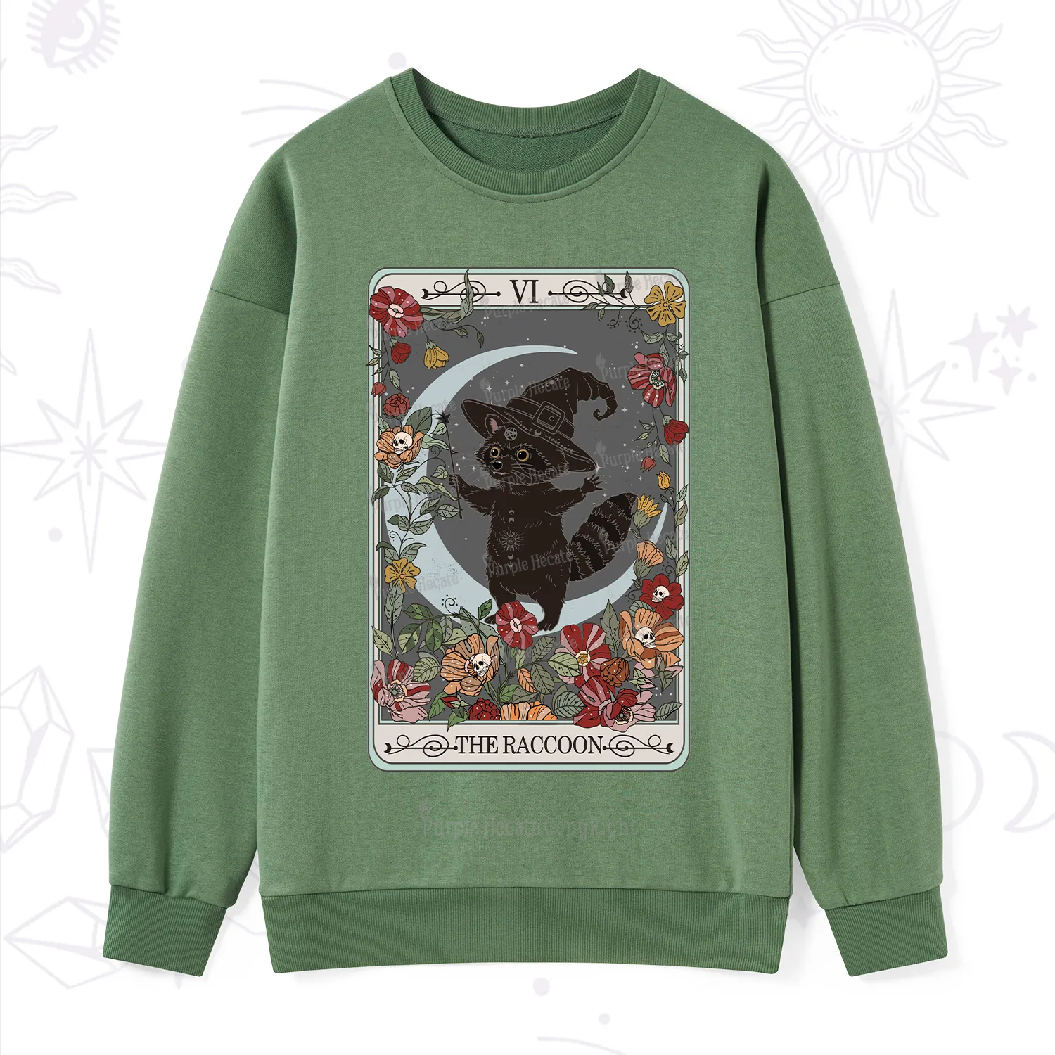 Purplehecate The Raccoon Tarot Sweatshirt