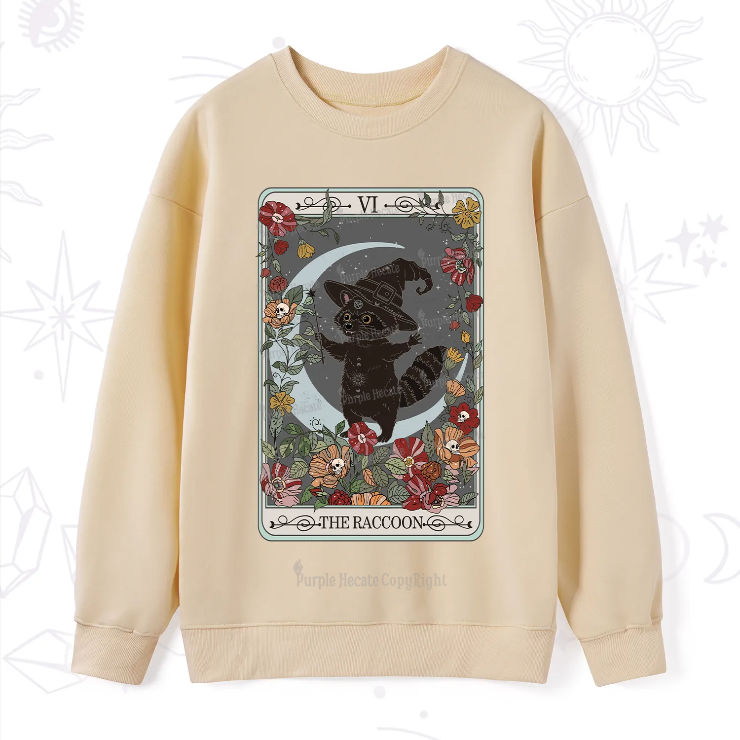 Purplehecate The Raccoon Tarot Sweatshirt