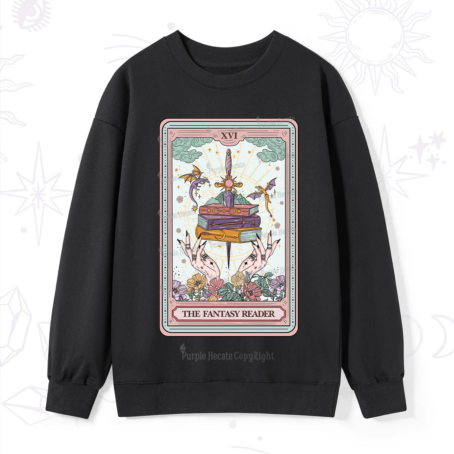 Purplehecate The Fantasy Reader Tarot Sweatshirt