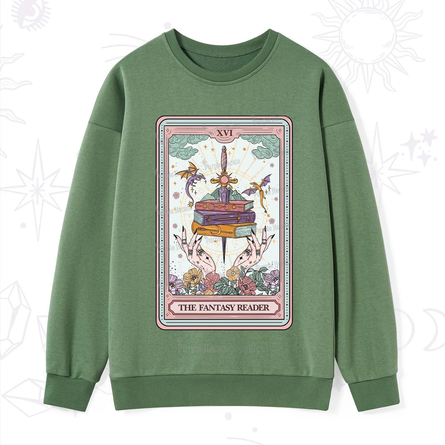 Purplehecate The Fantasy Reader Tarot Sweatshirt