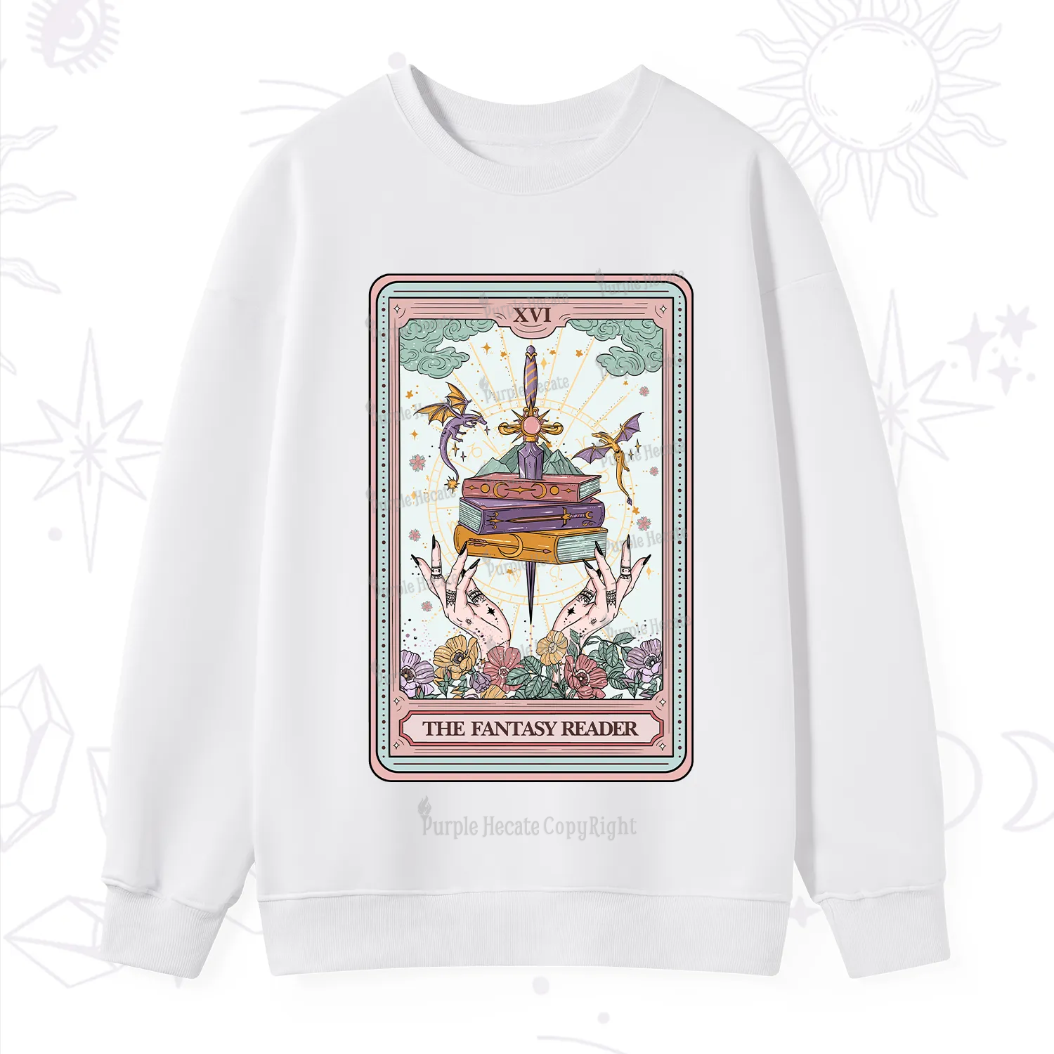 Purplehecate The Fantasy Reader Tarot Sweatshirt