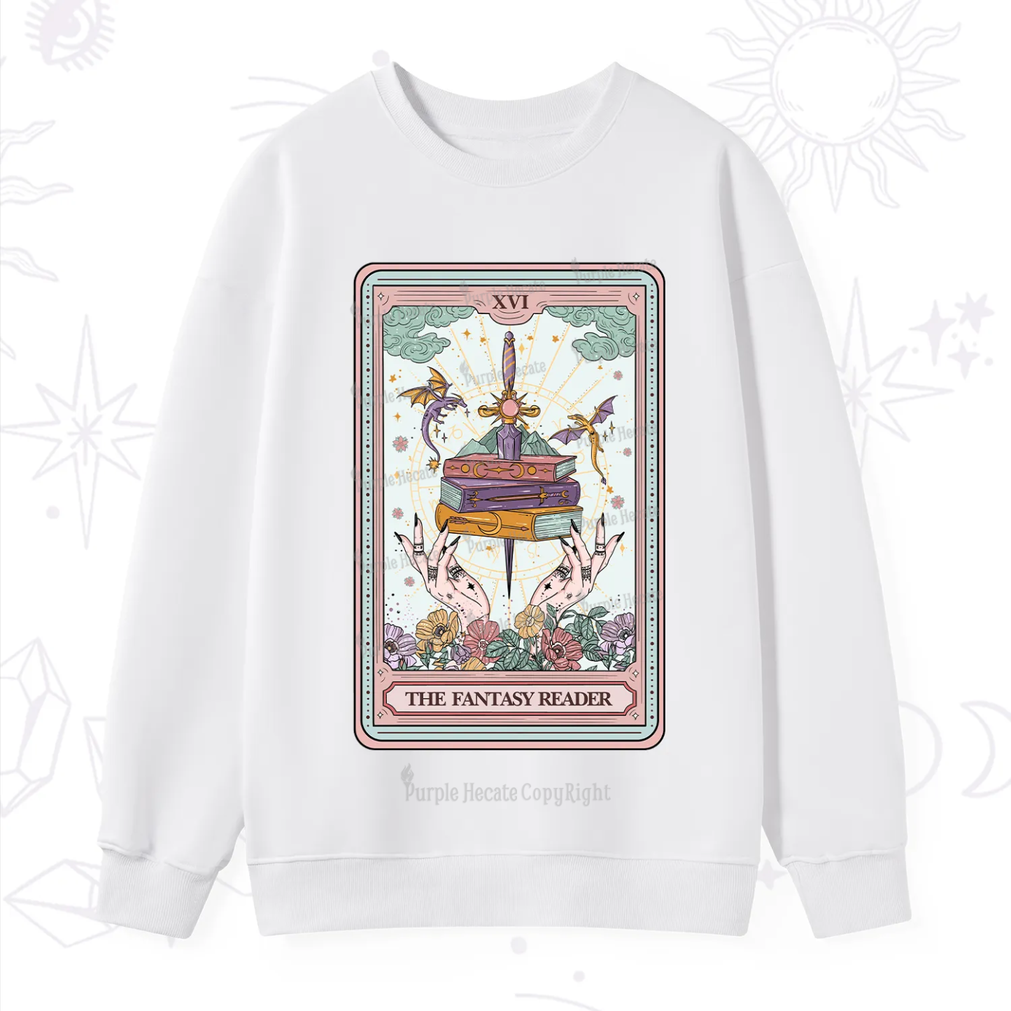 Purplehecate The Fantasy Reader Tarot Sweatshirt