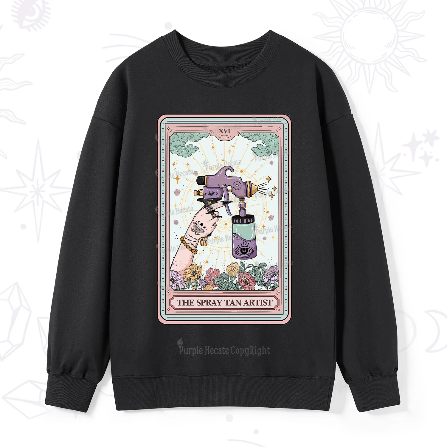 Purplehecate The Spary Tan Artist Tarot Sweatshirt