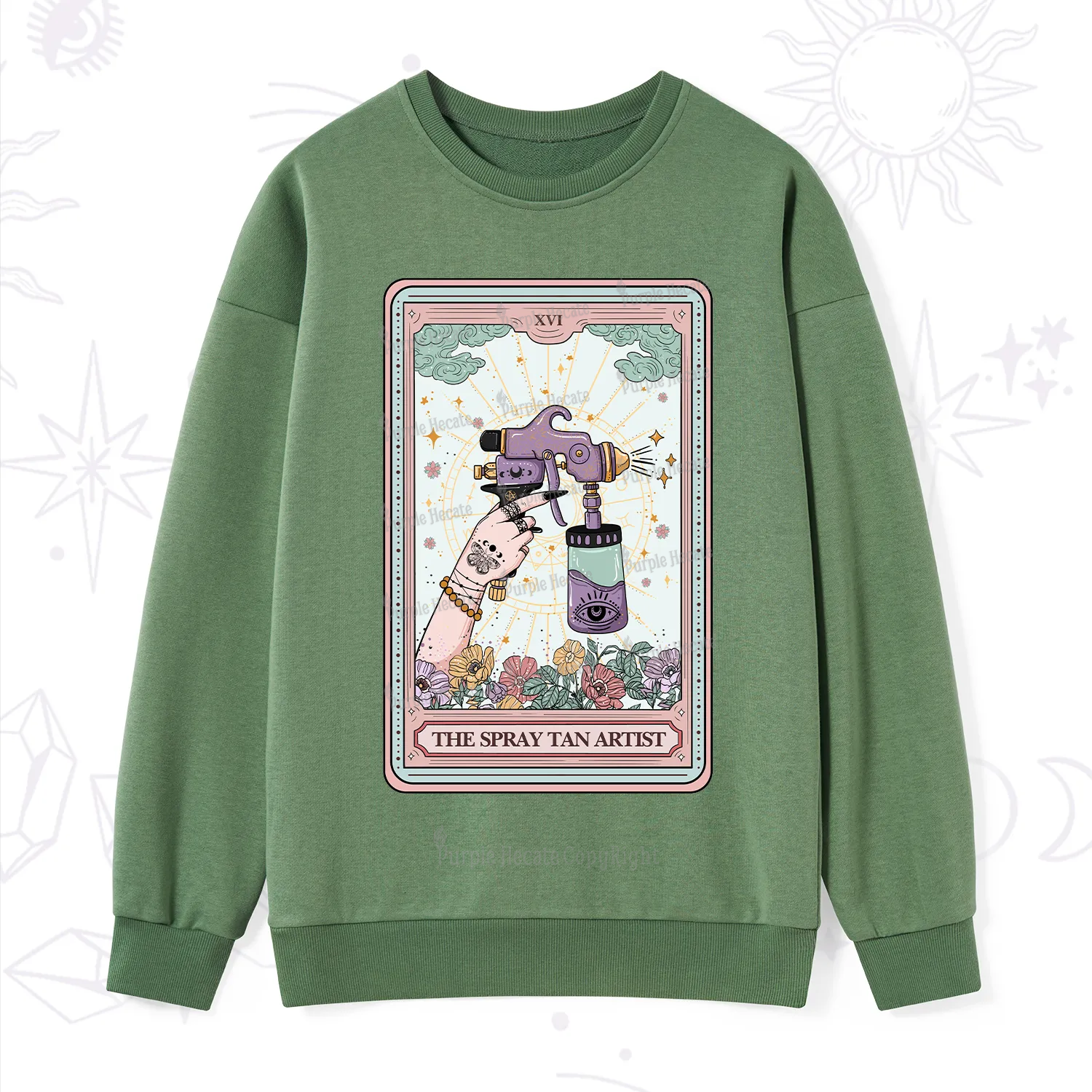 Purplehecate The Spary Tan Artist Tarot Sweatshirt