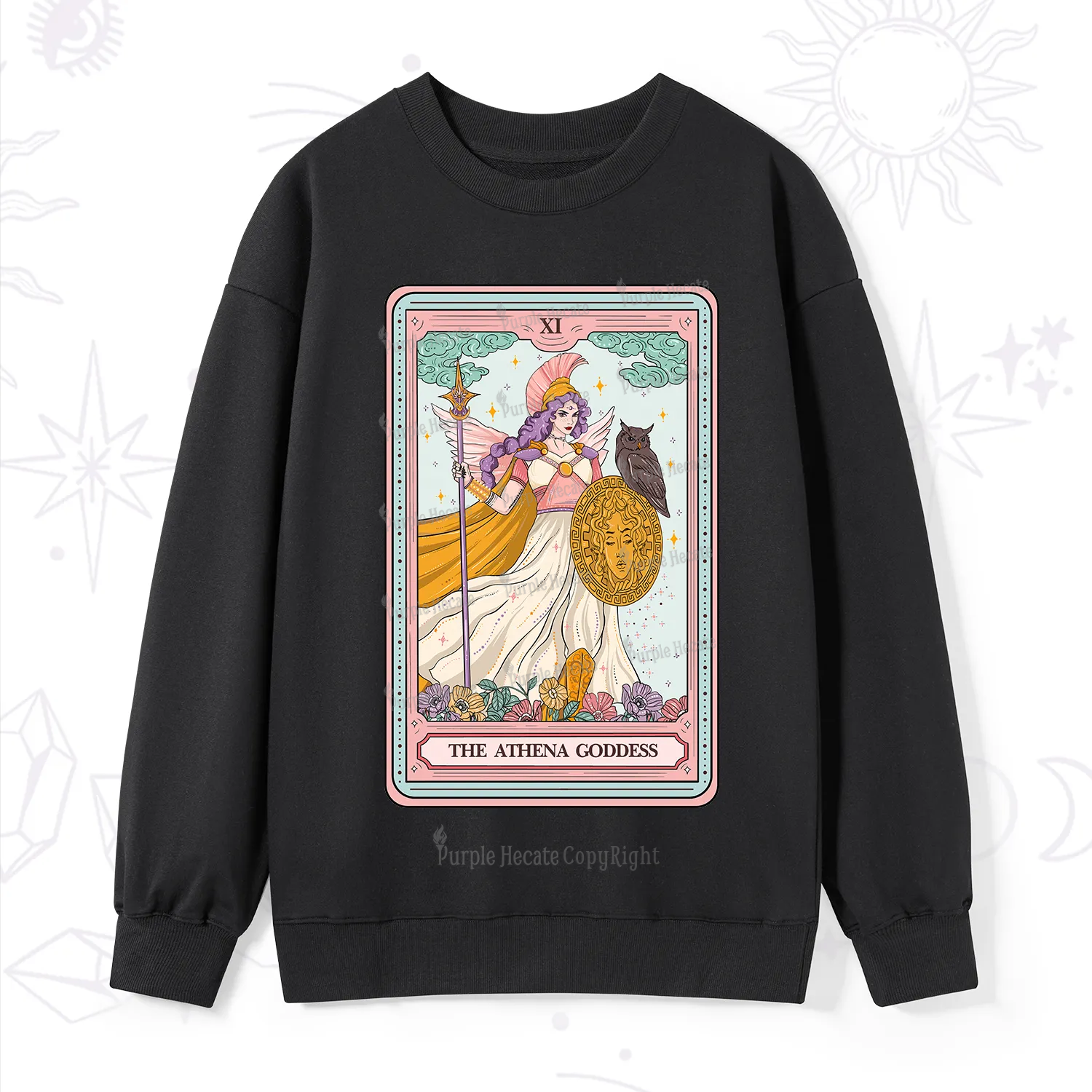 Purplehecate The Athena Goddess Tarot Sweatshirt
