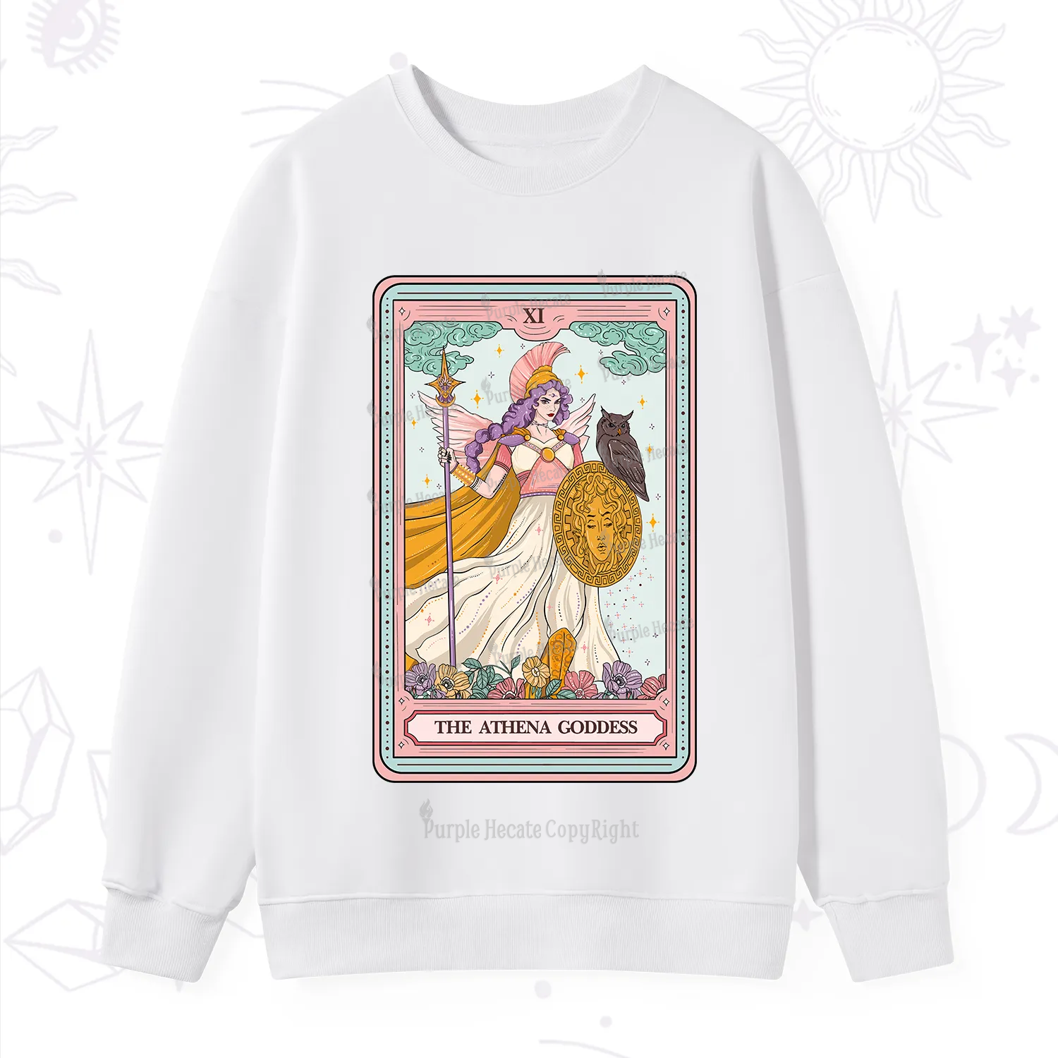 Purplehecate The Athena Goddess Tarot Sweatshirt