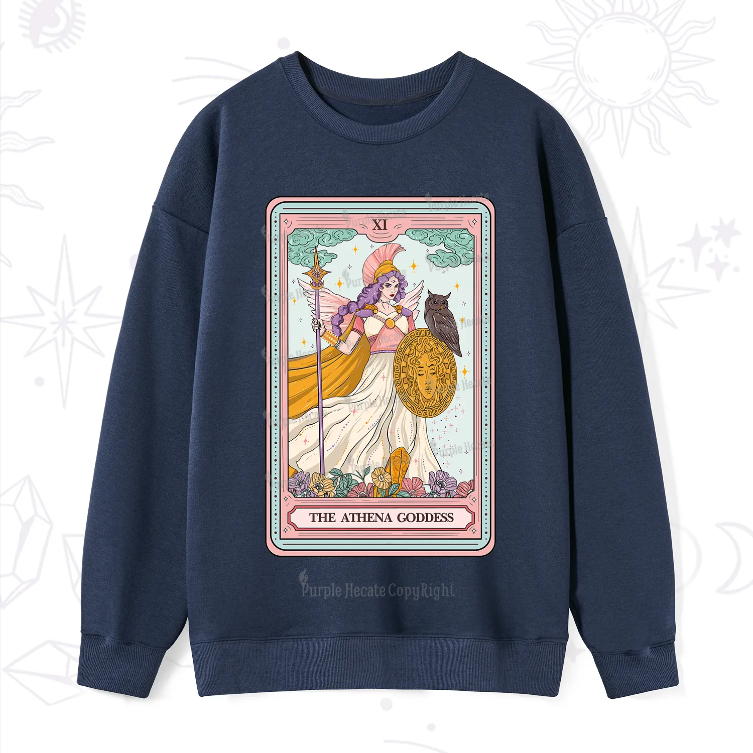 Purplehecate The Athena Goddess Tarot Sweatshirt