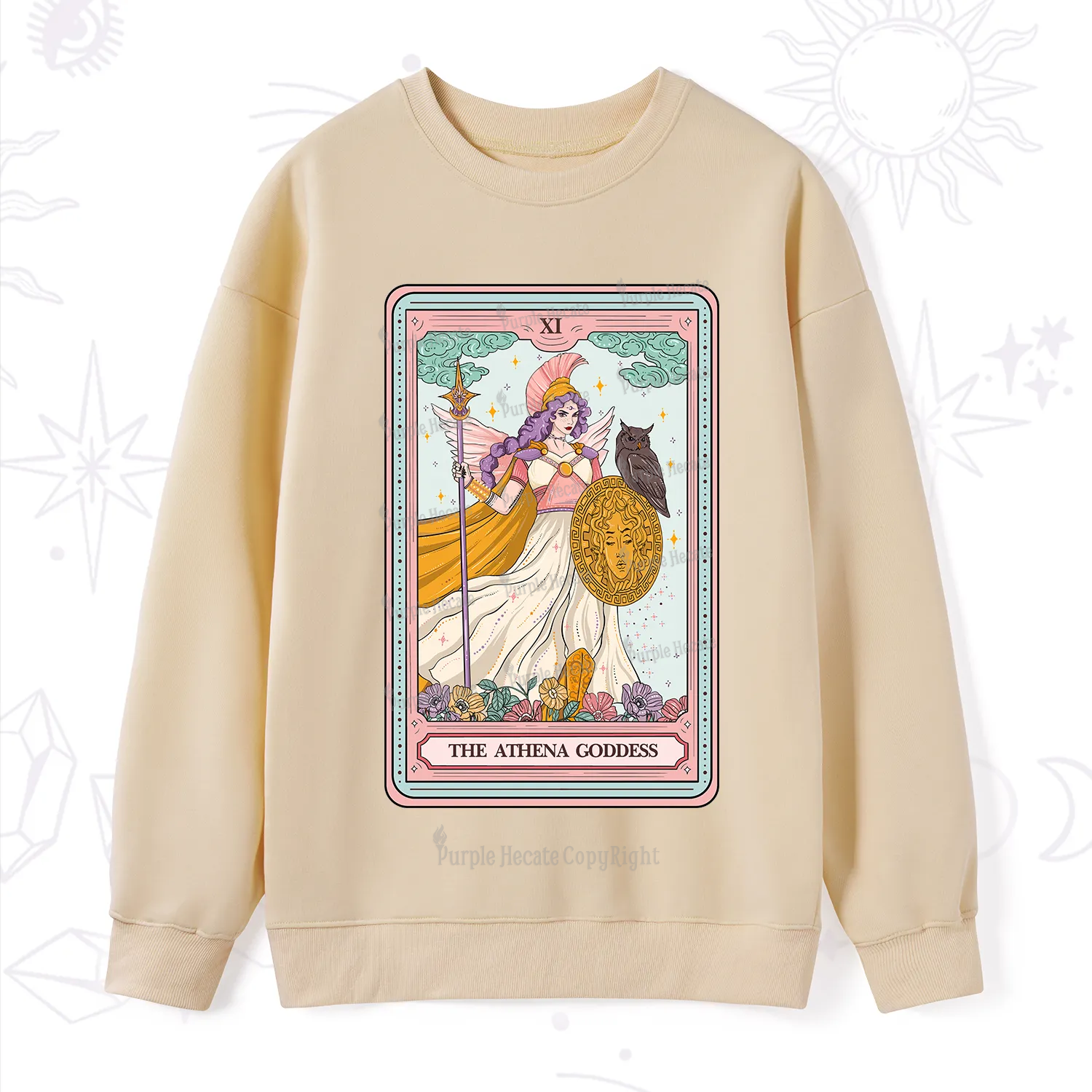 Purplehecate The Athena Goddess Tarot Sweatshirt