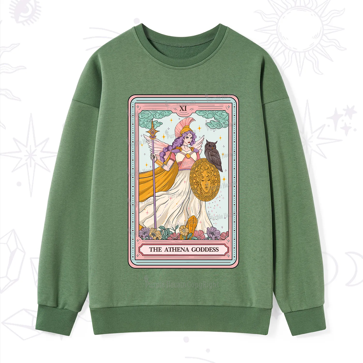 Purplehecate The Athena Goddess Tarot Sweatshirt
