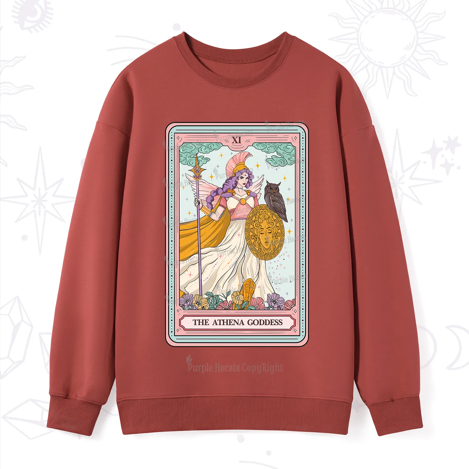 Purplehecate The Athena Goddess Tarot Sweatshirt